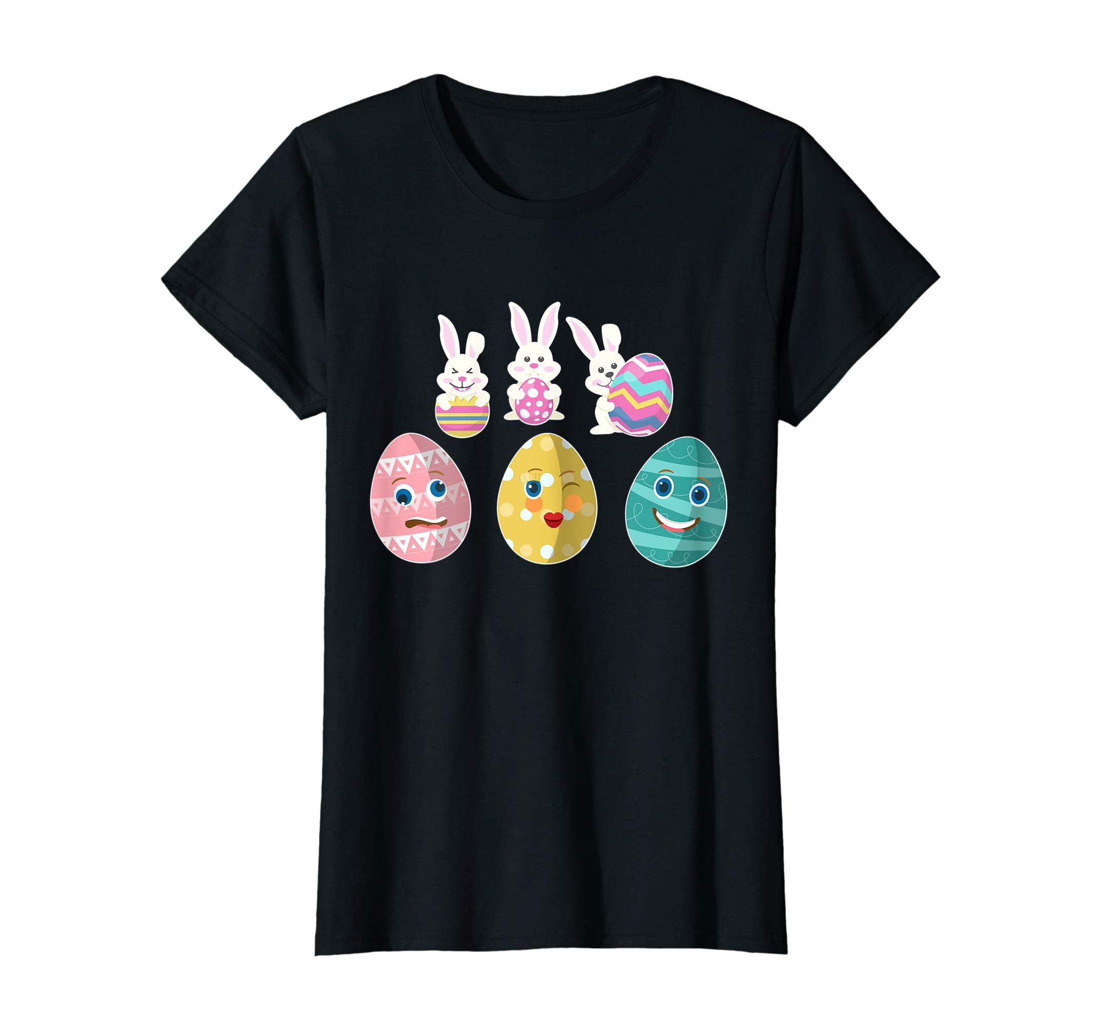 Bunnies Playing Easter Eggs Faces Happy Easter Day Shirt