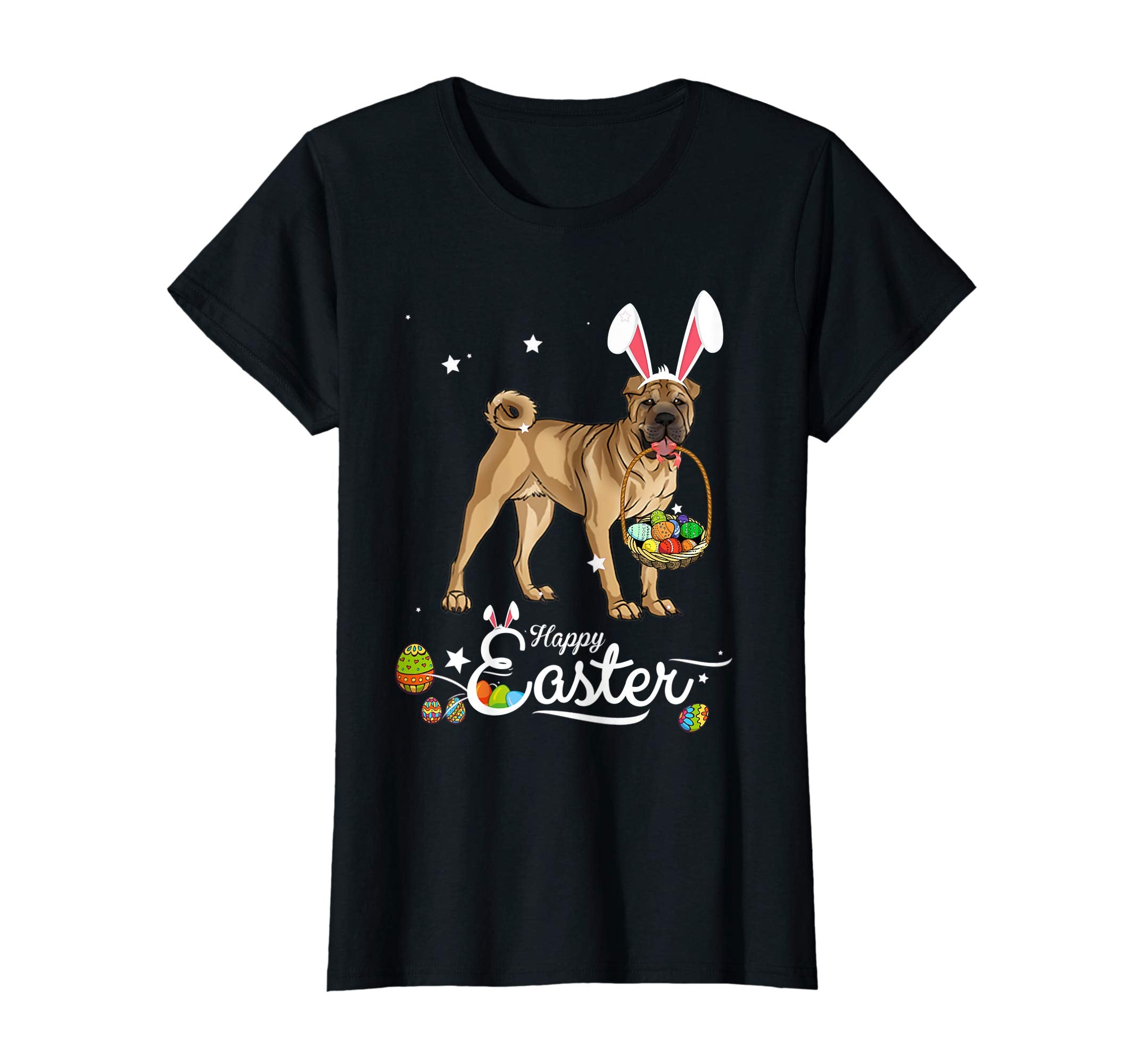 Chinese Shar-pei Dog With Bunny Hat Easter Costume T Shirt