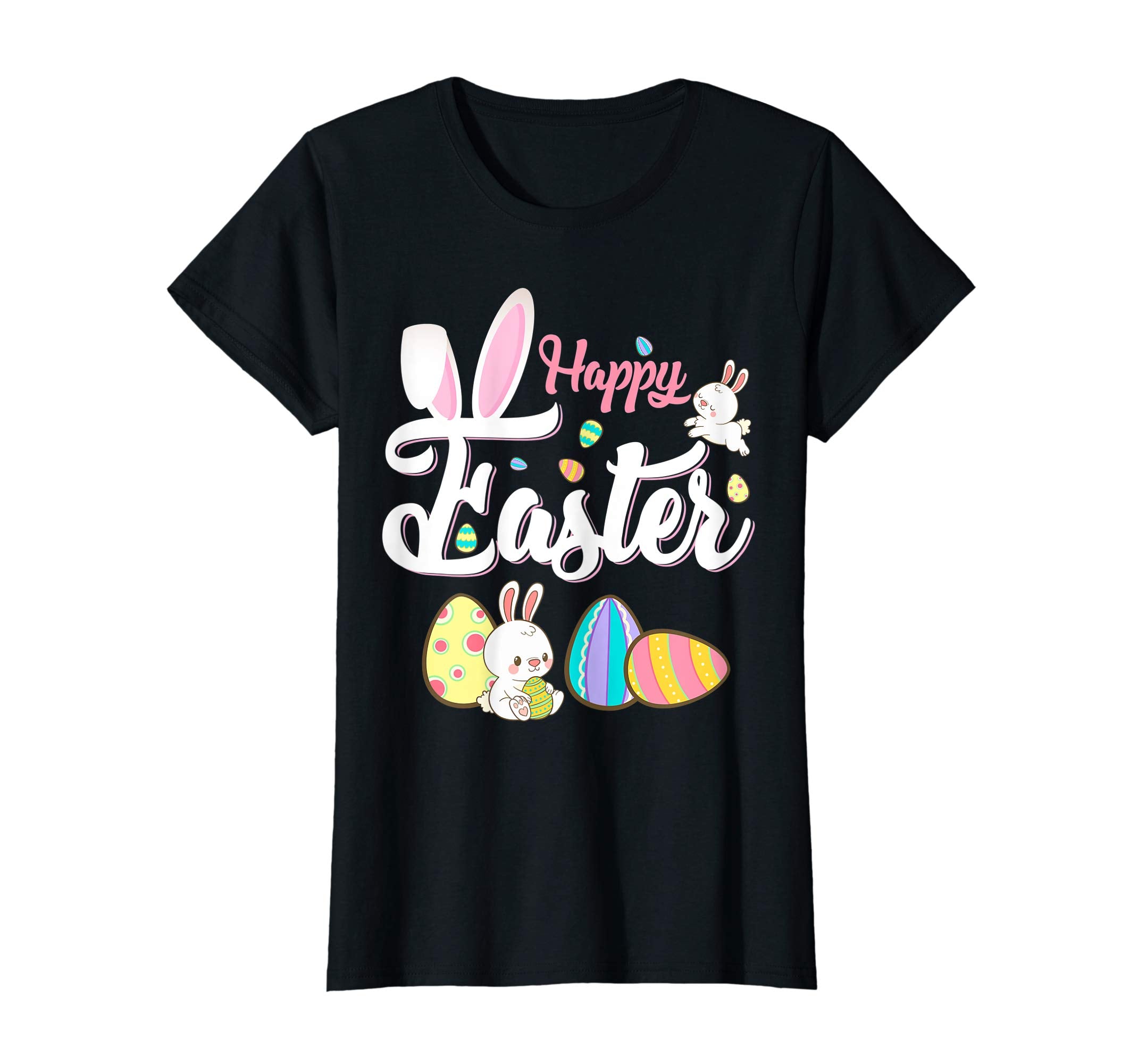 Happy Easter Bunny Tee Shirt With Easter Eggs