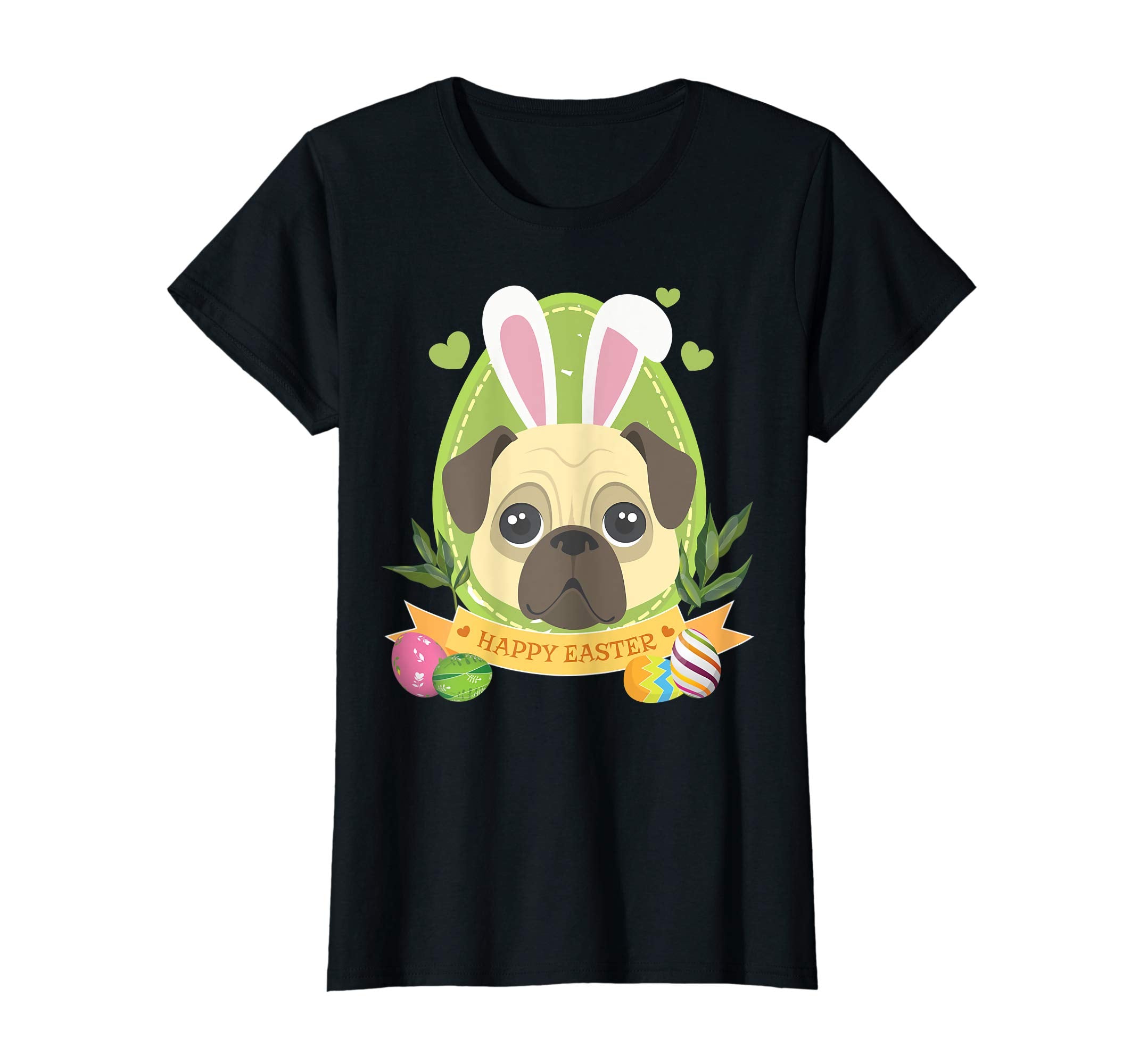 Bunny Pug Dog Easter Day Lovers T-Shirt Egg Hunting Lovely