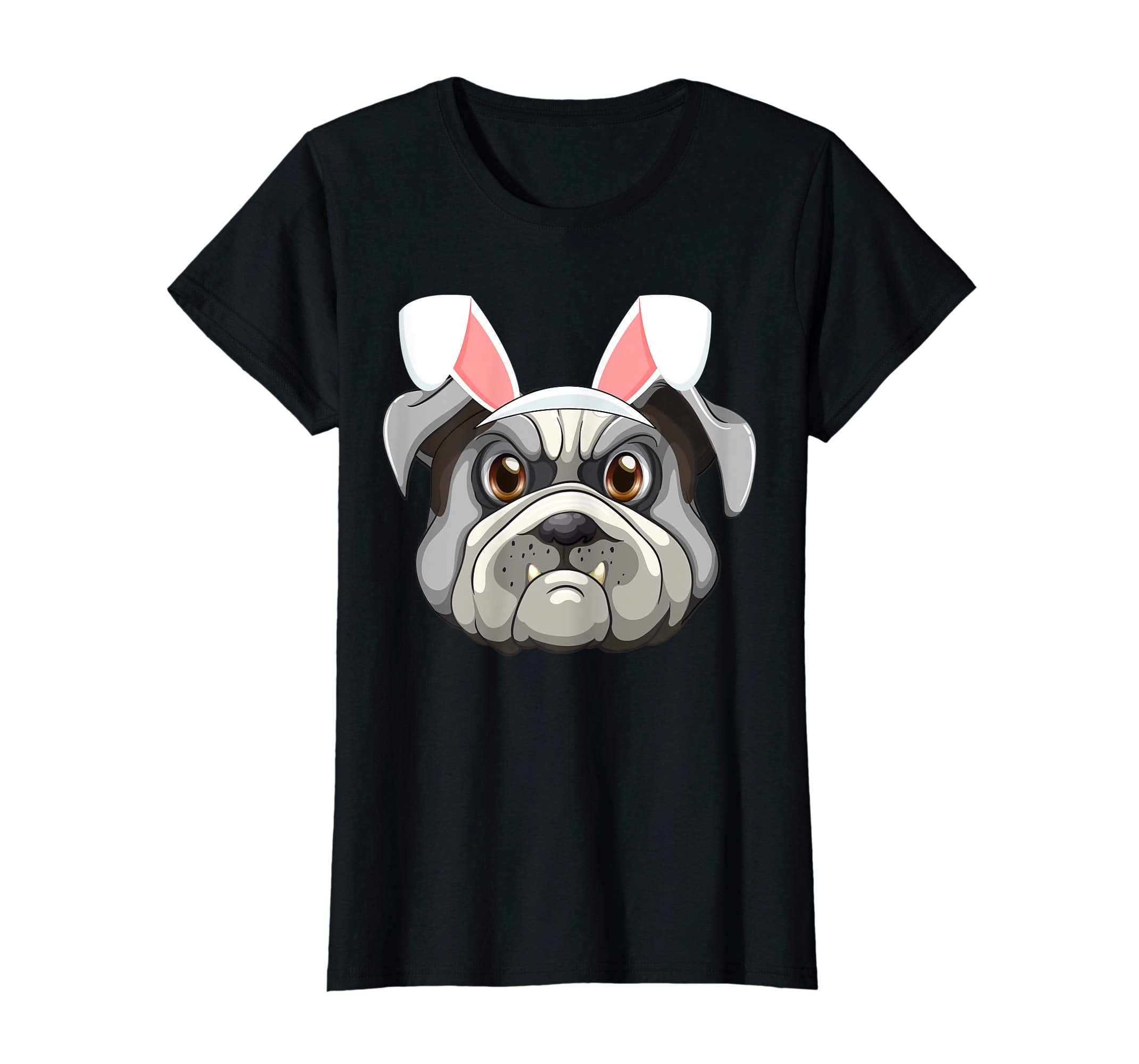 Cute Bulldog with Easter Bunny Ears Dog T-Shirt
