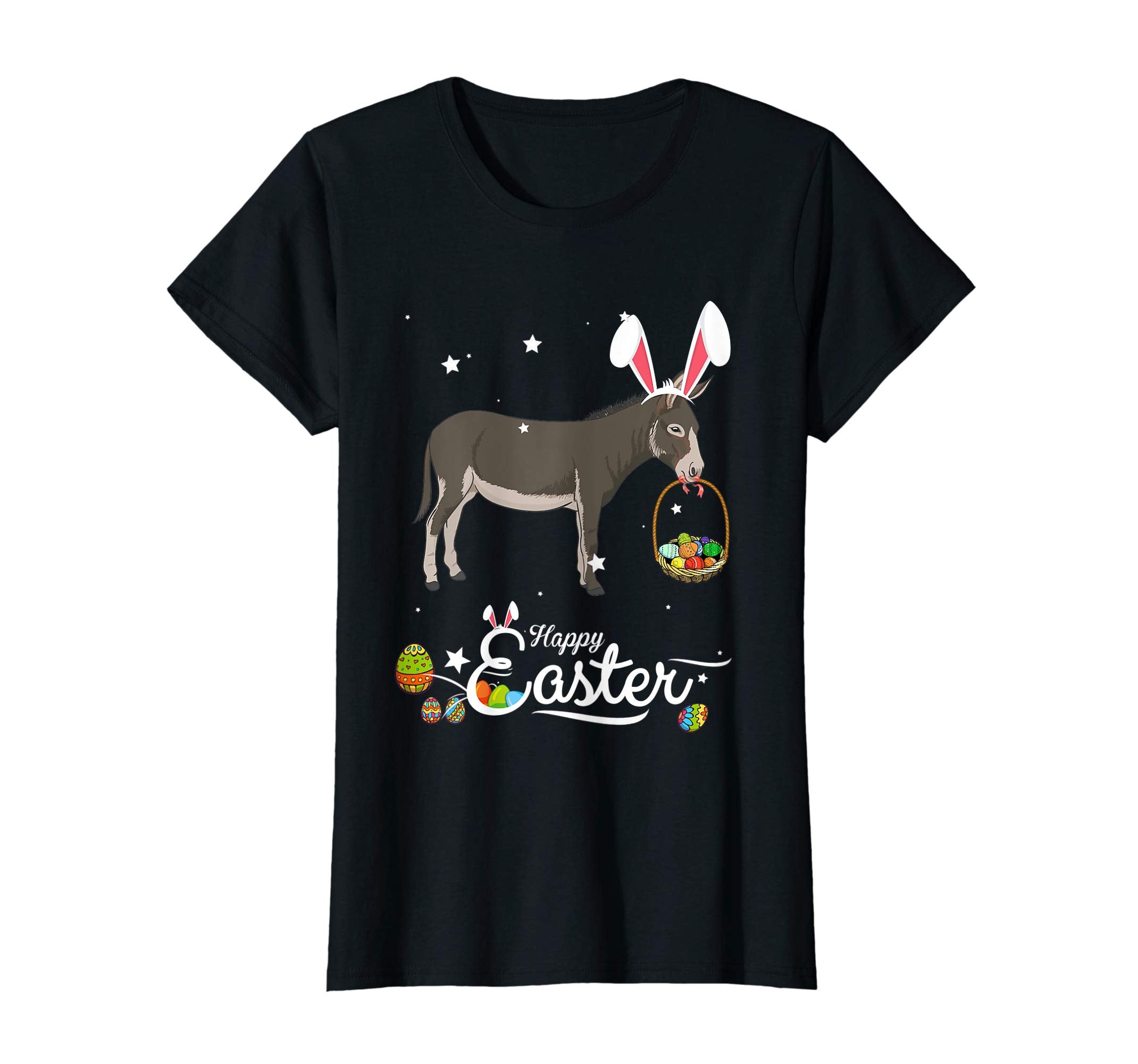Cute Easter Donkey with Bunny Ears and Eggs T Shirt
