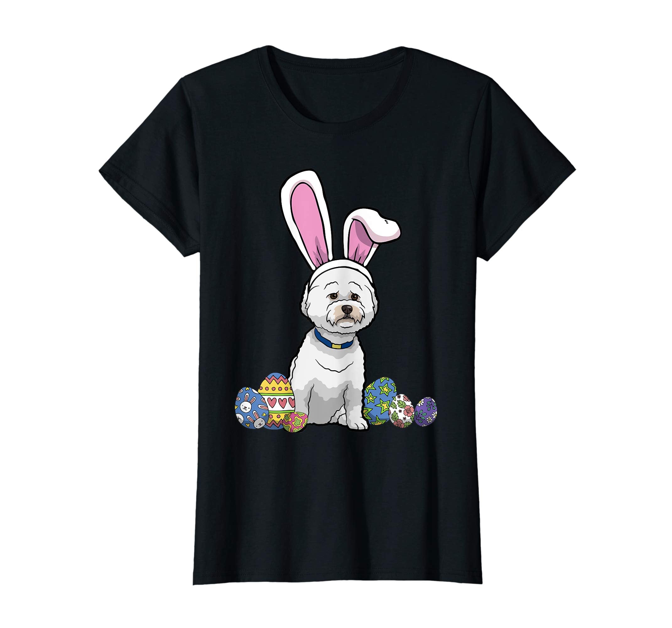 Bichons Frise Dressed As Easter Bunny With Rabbit Ears Shirt