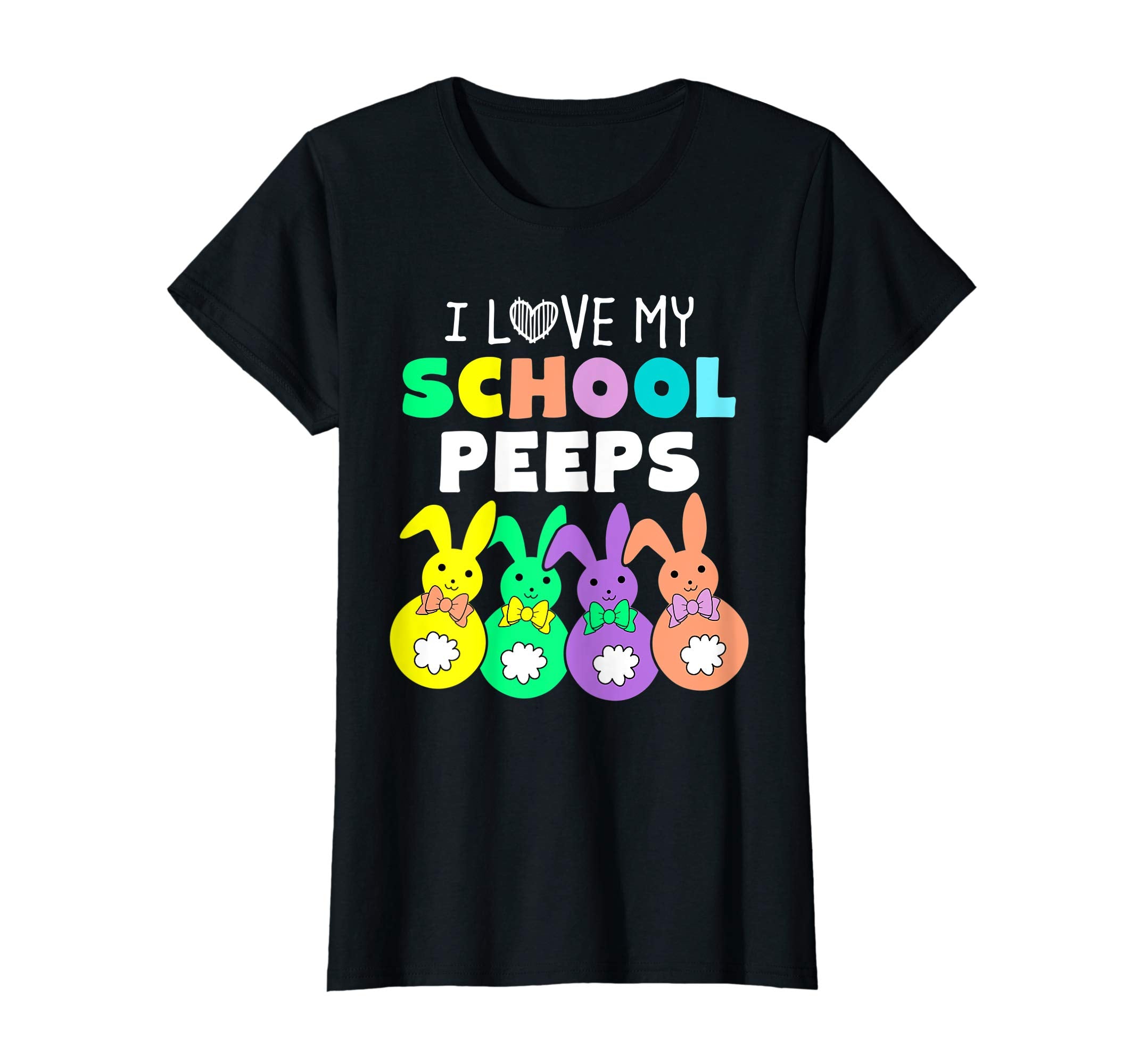 I Love My School Peeps Happy Easter Bunnies Teacher T Shirt