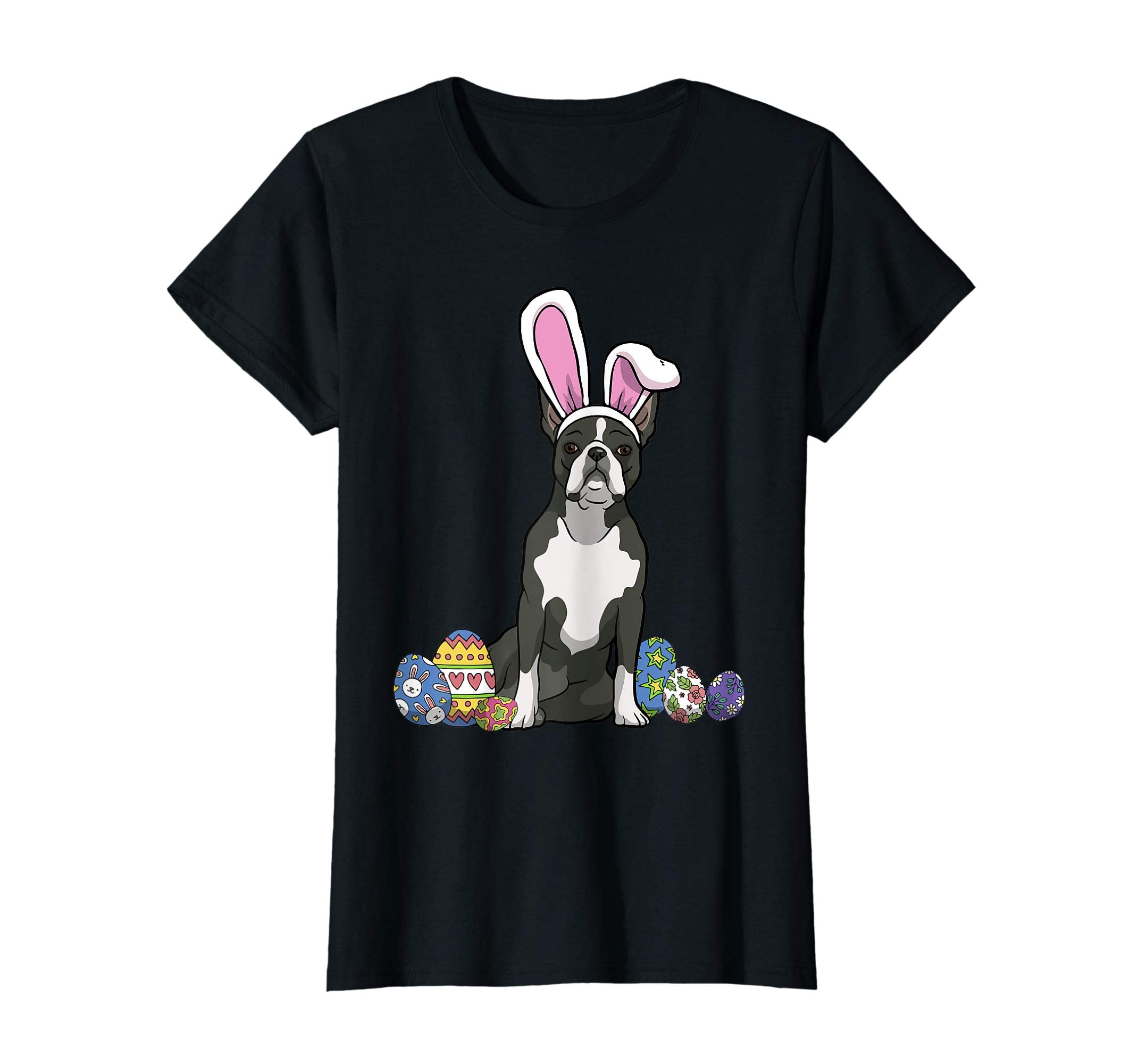 Boston Terrier Dressed As Easter Bunny Rabbit Ears T-Shirt