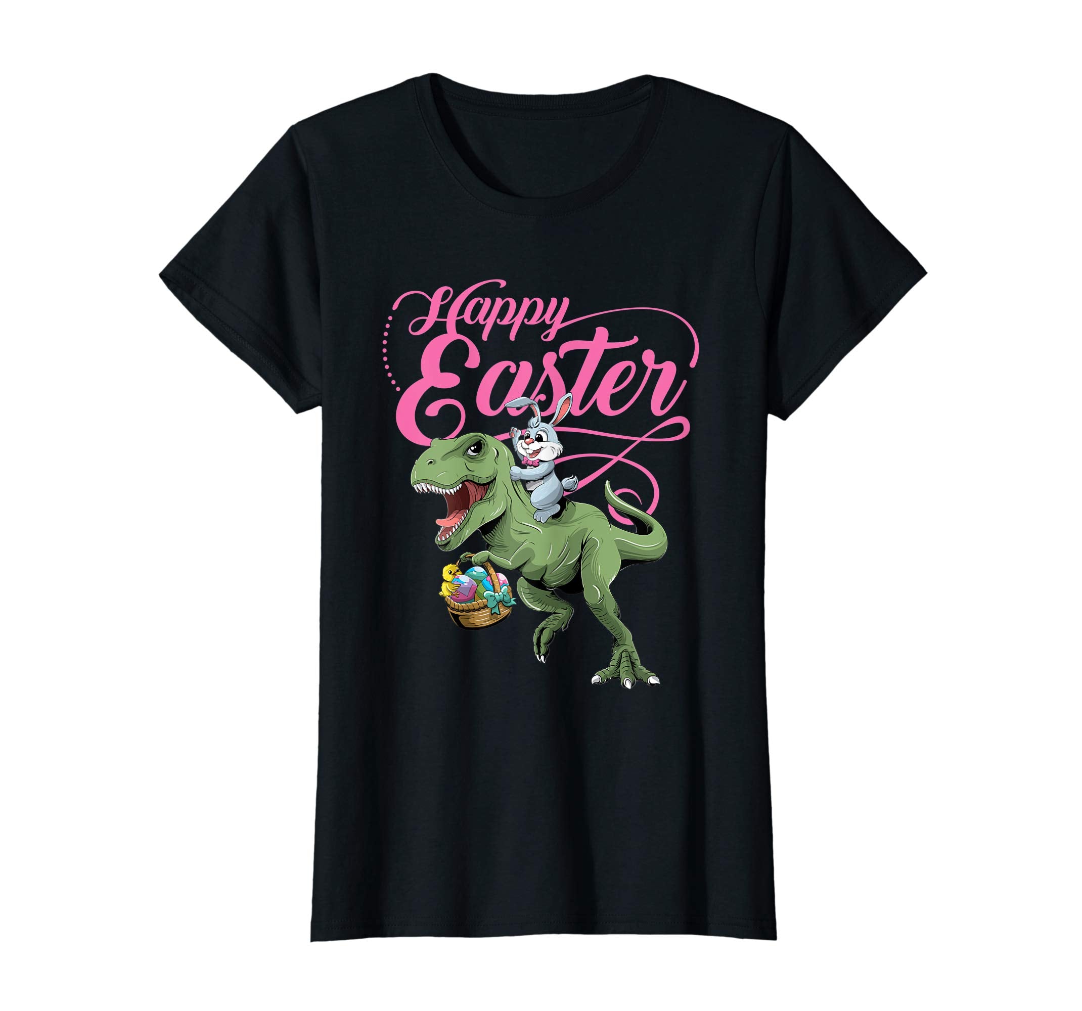 Easter T Shirt for Kids with Cool Bunny and T-rex Egg Hunt