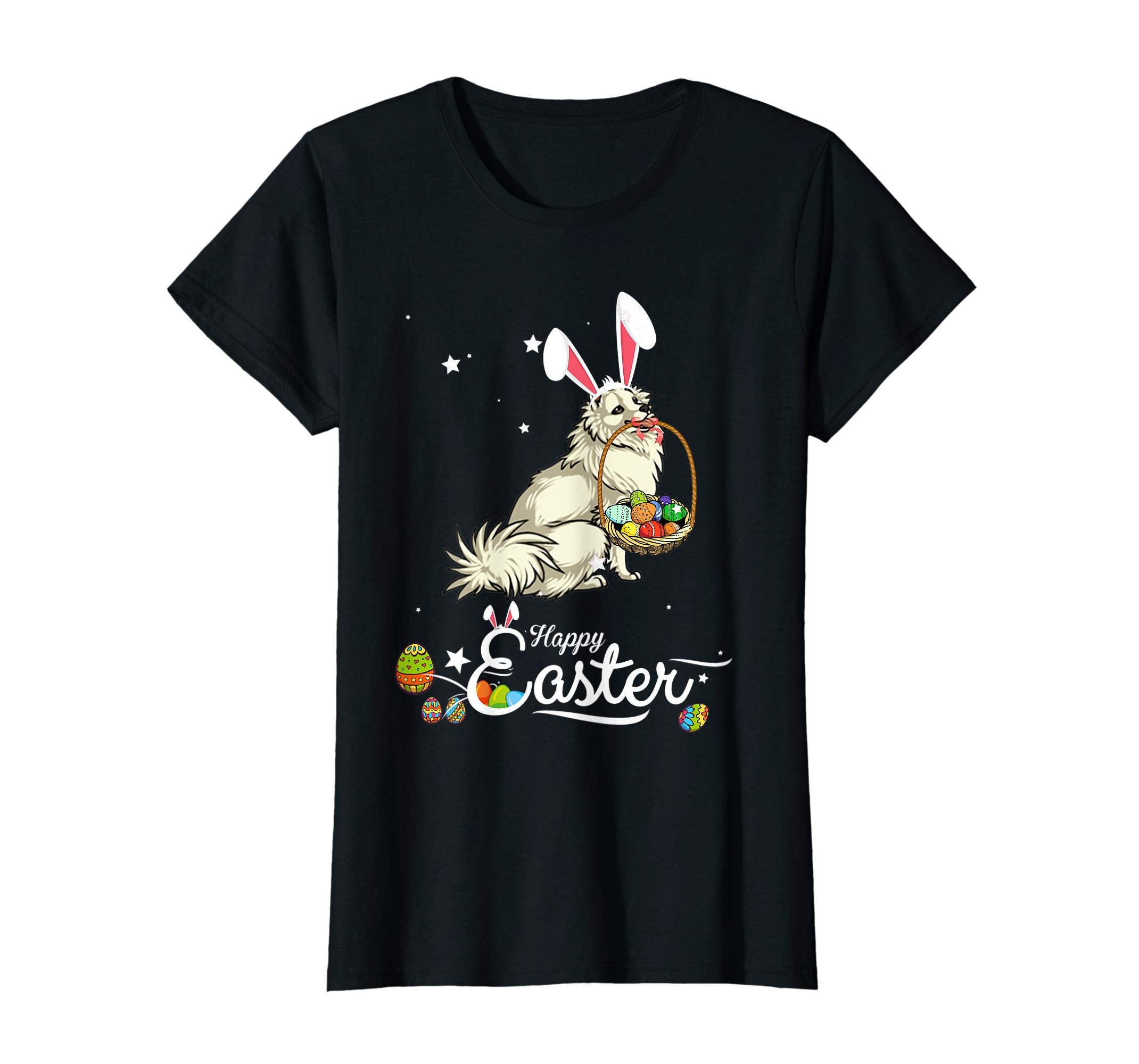 American Eskimo Dog With Bunny Hat Easter Costume T Shirt