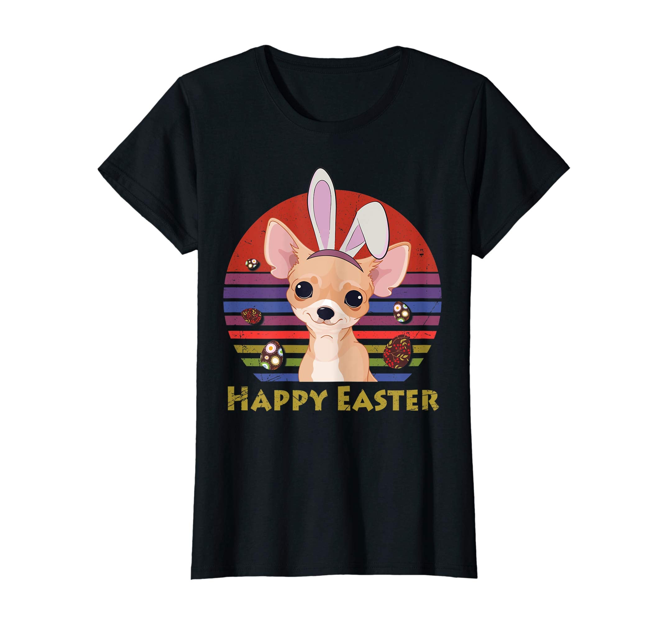 Chihuahua With Bunny Headband Happy Easter Tshirt Gifts
