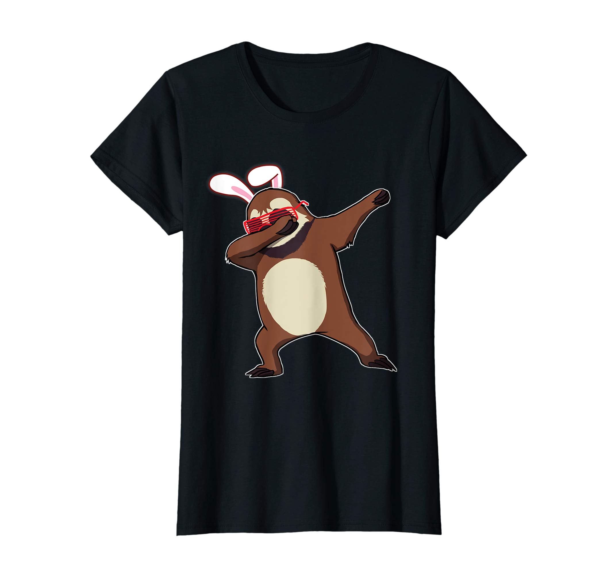 Easter Bunny Dabbing Sloth Tshirt Rabbit Ears Animal Gift