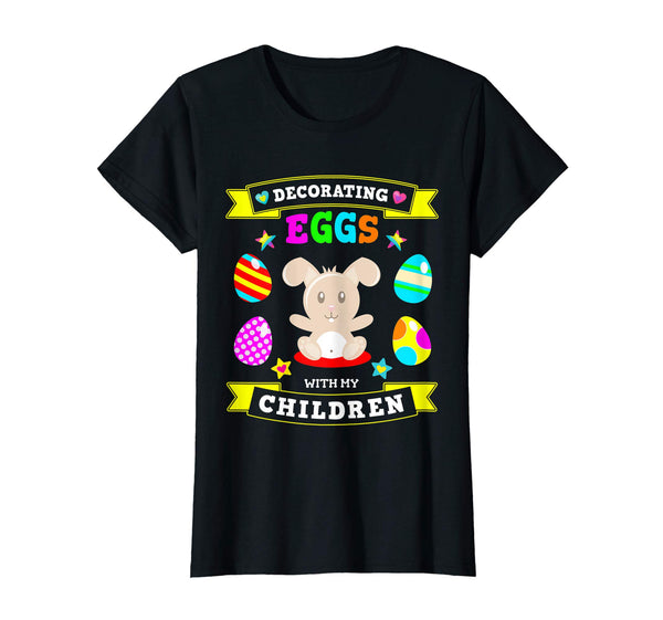 Mommy &amp; Daddy Easter Bunny Egg Decorating Tshirt with Kids
