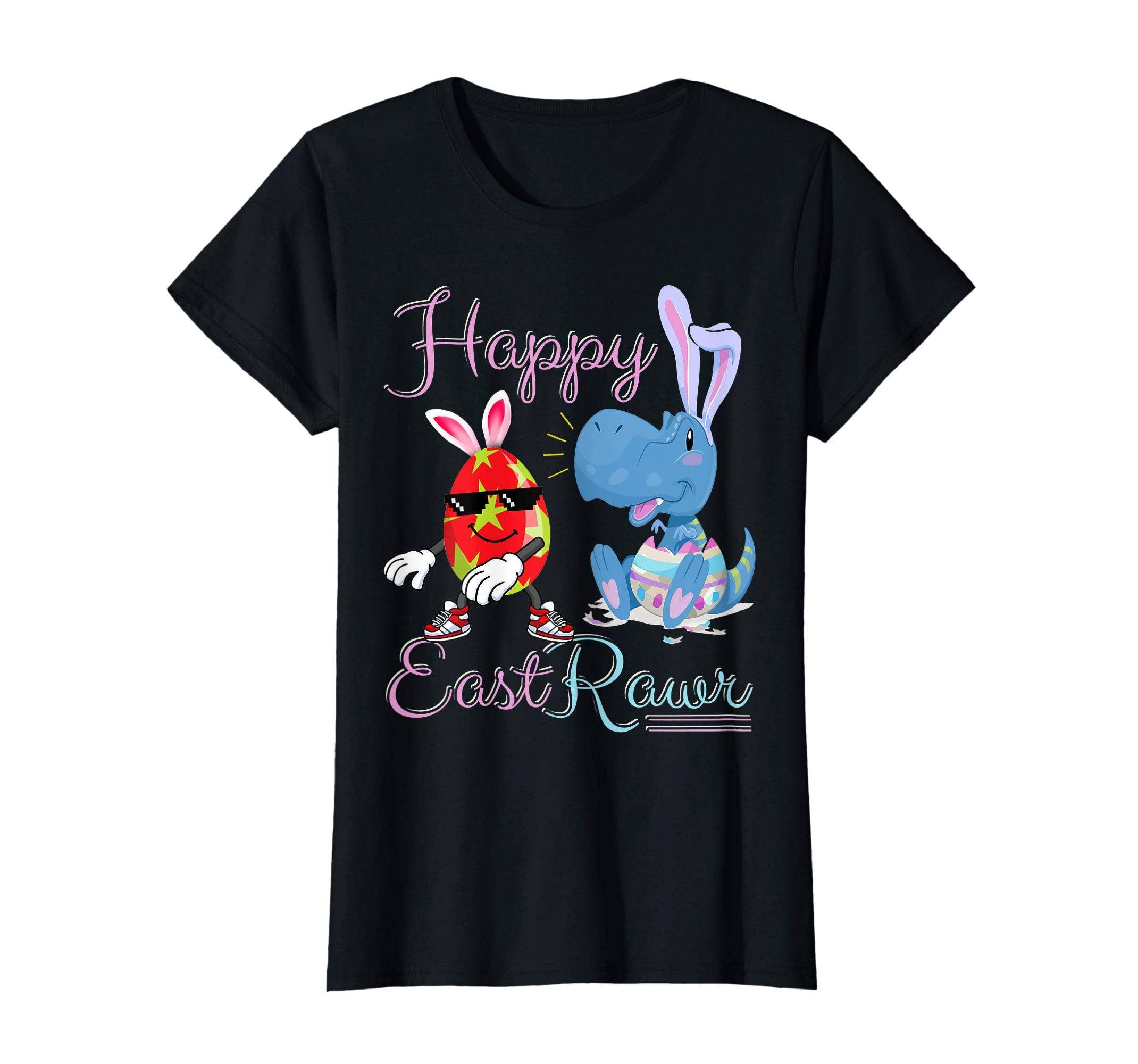 Dabbing Emoji Egg With Dinosaur Bunny Happy Easter T Shirt