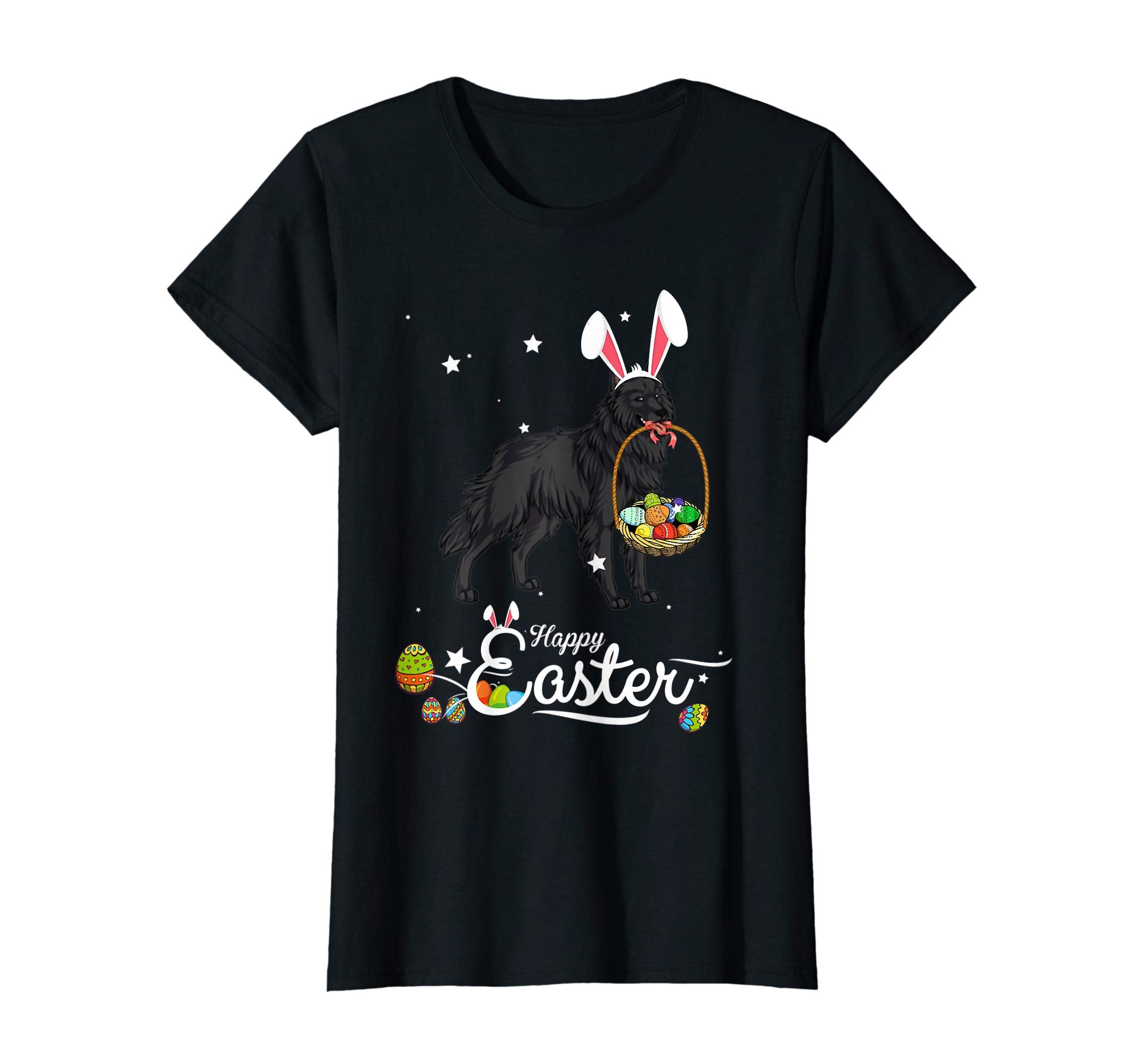 Belgian Sheepdog Dog With Bunny Hat Easter Costume T Shirt
