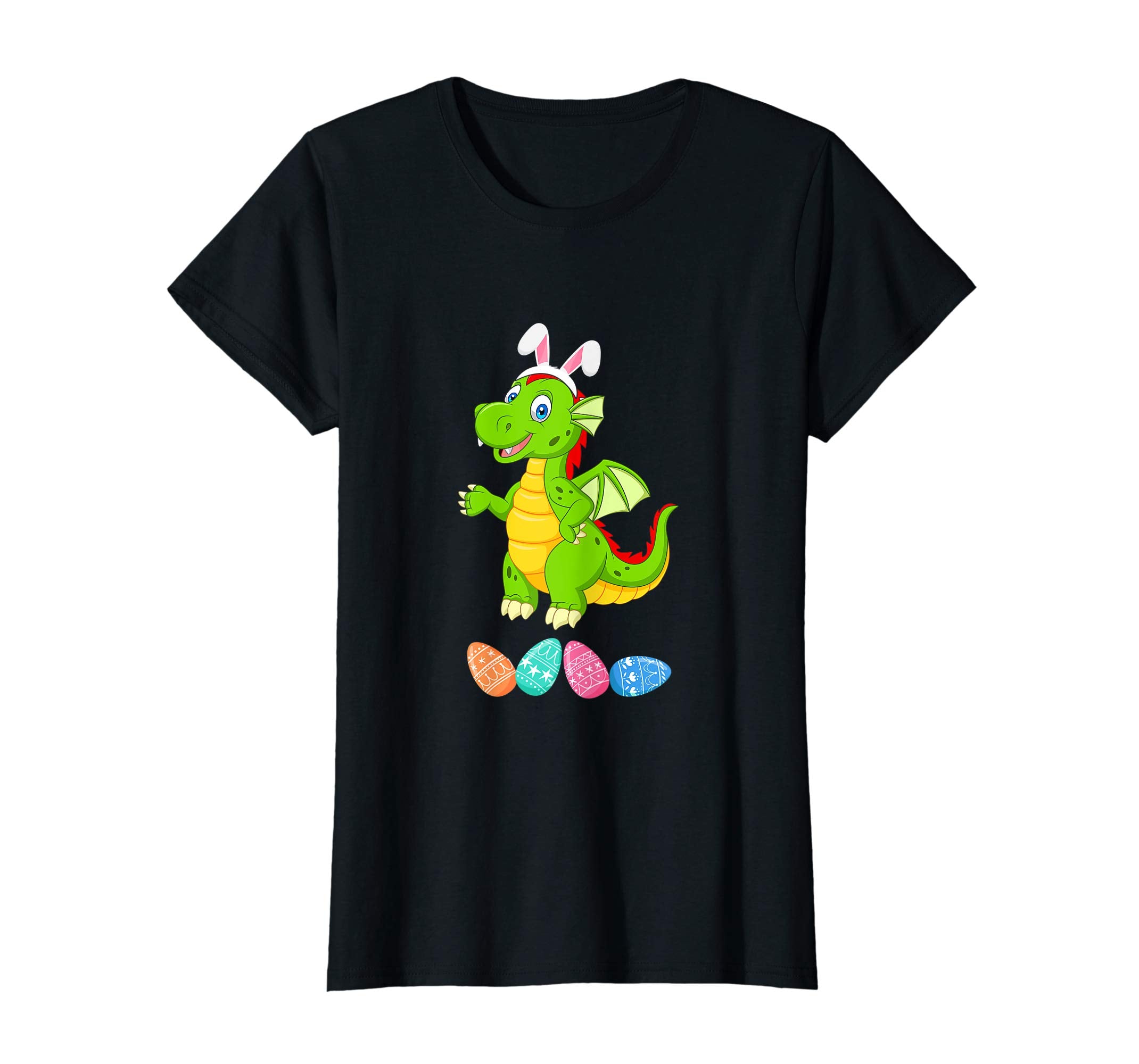Funny Easter Dragon With Bunny Ears And Eggs T Shirt
