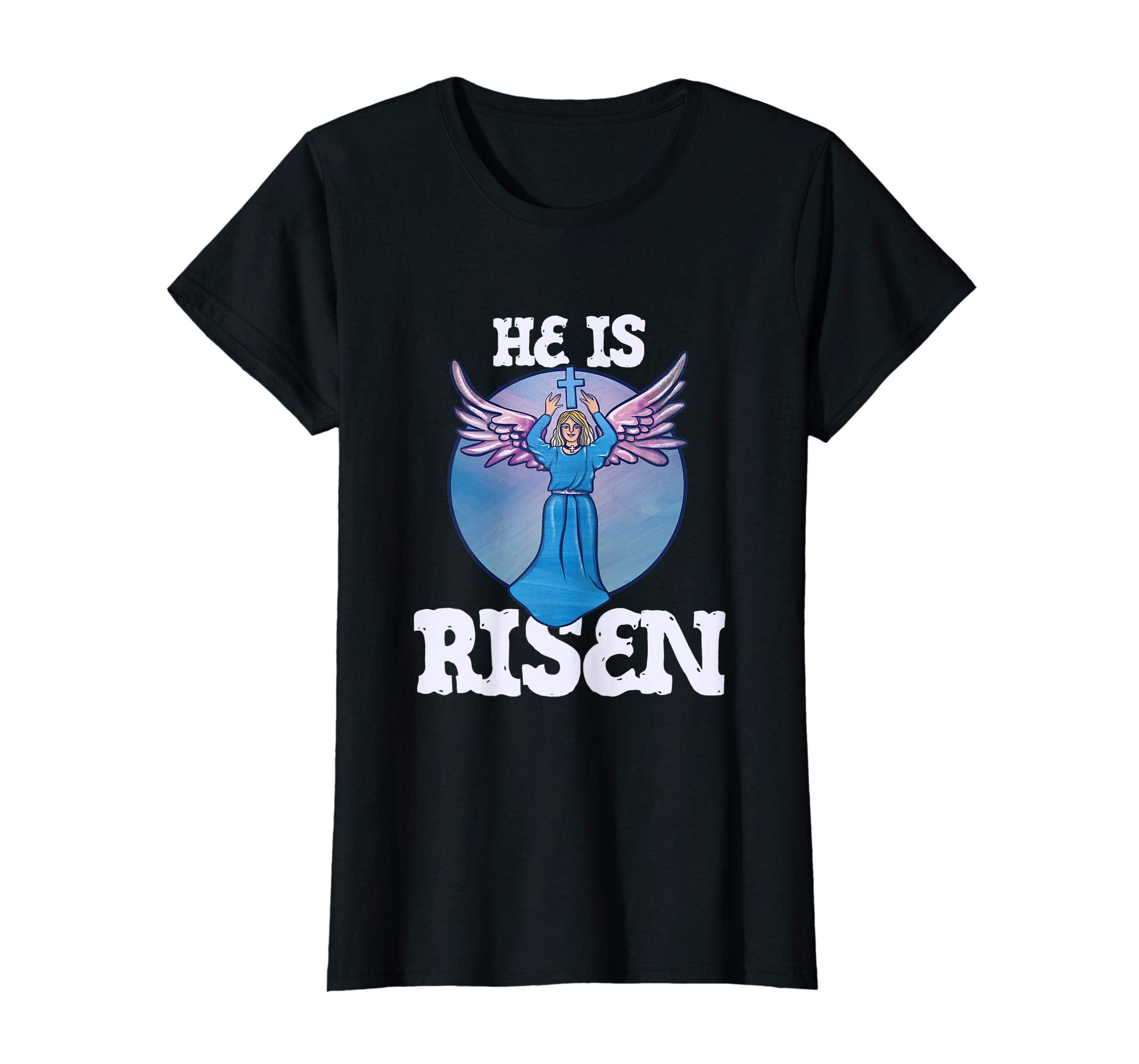 He is Risen t-shirt Christian Easter Sunday Angel Artwork