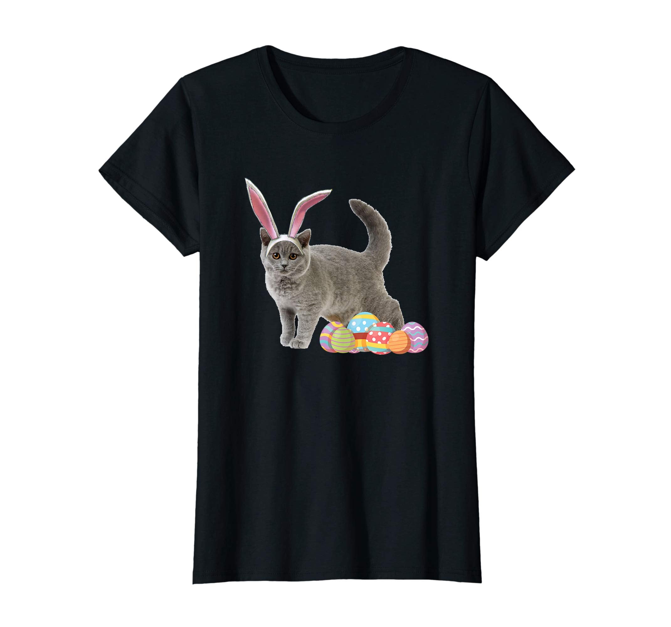 Easter Cat Shirt Russian Blue Funny Bunny Ears &amp; Eggs Gift