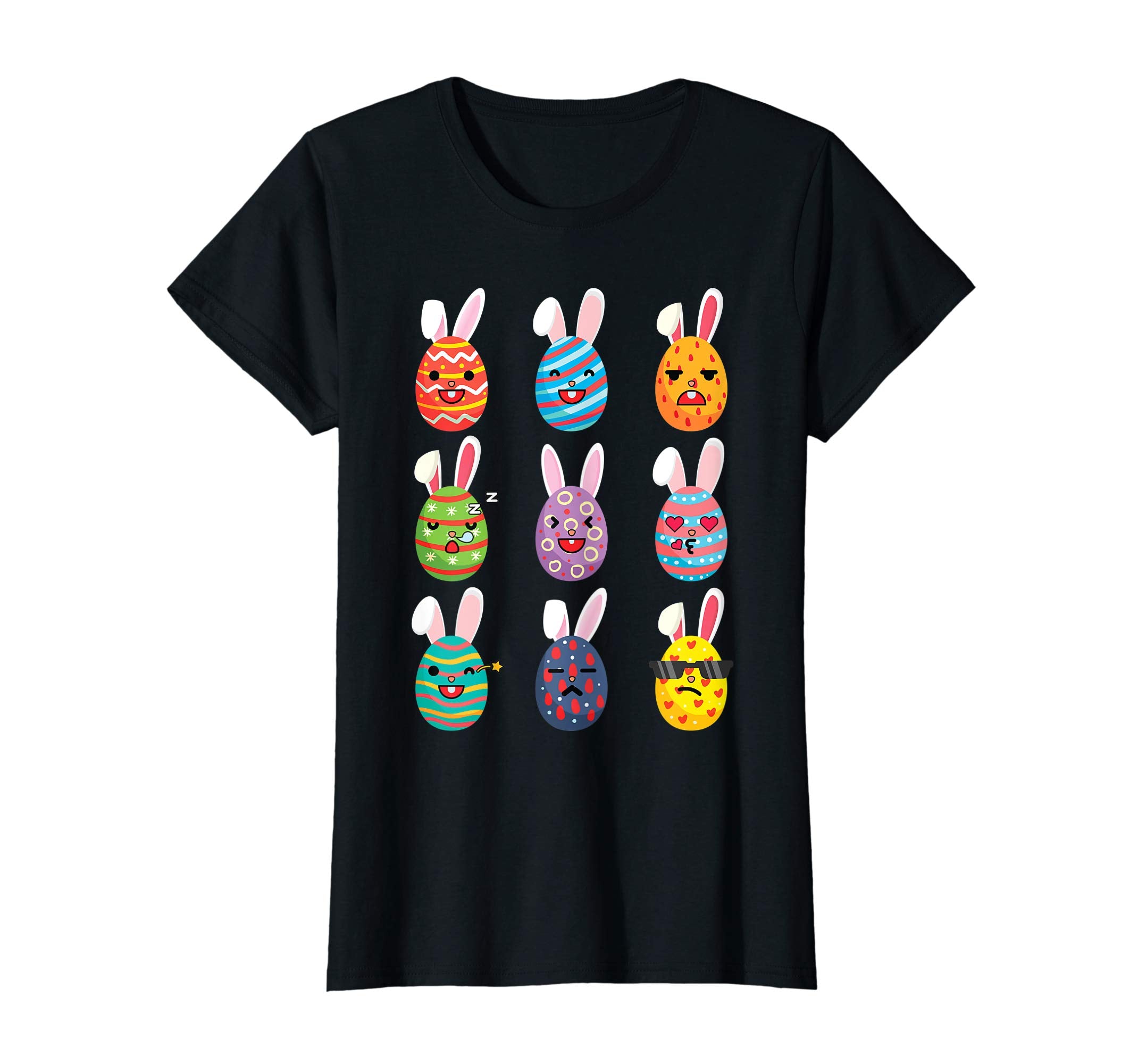 Nine Easter Eggs Bunny Emotion Face Happy Easter Day Shirt