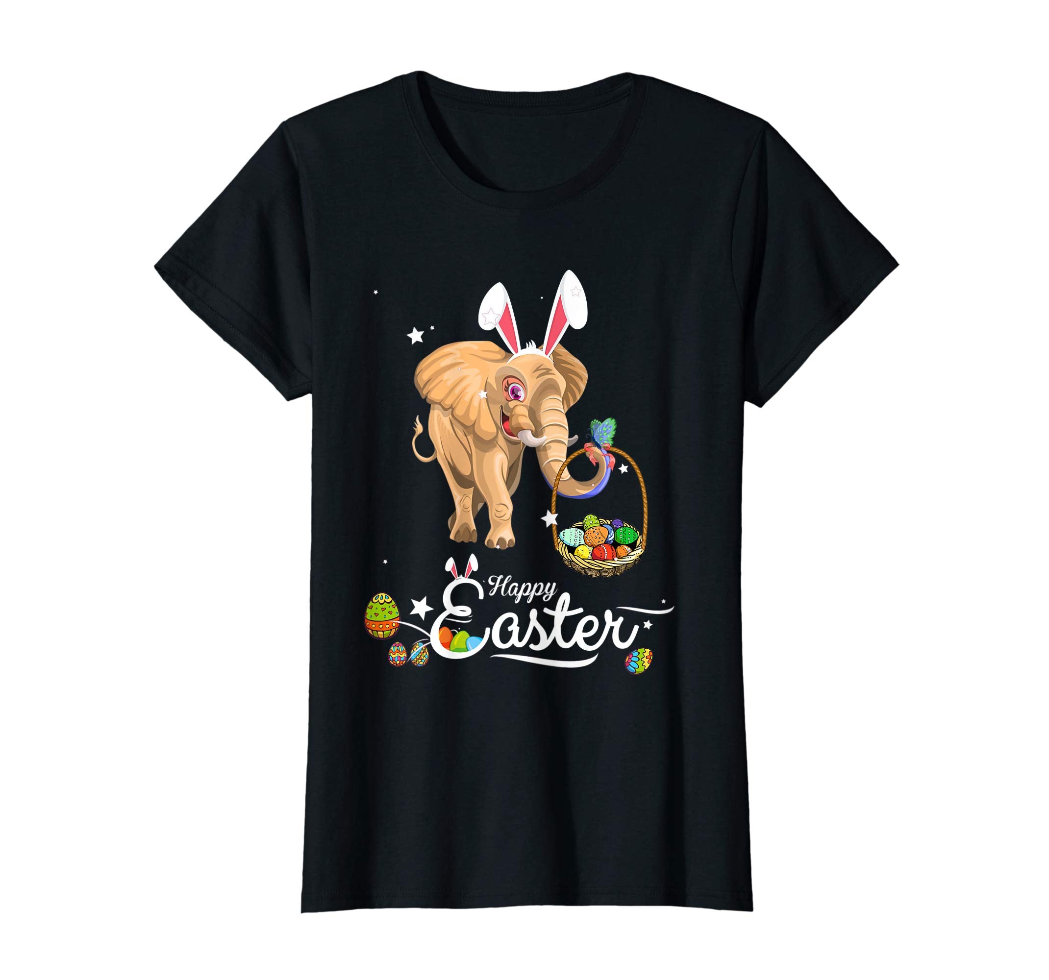 Cute Easter elephant with Bunny Ears and Eggs T Shirt