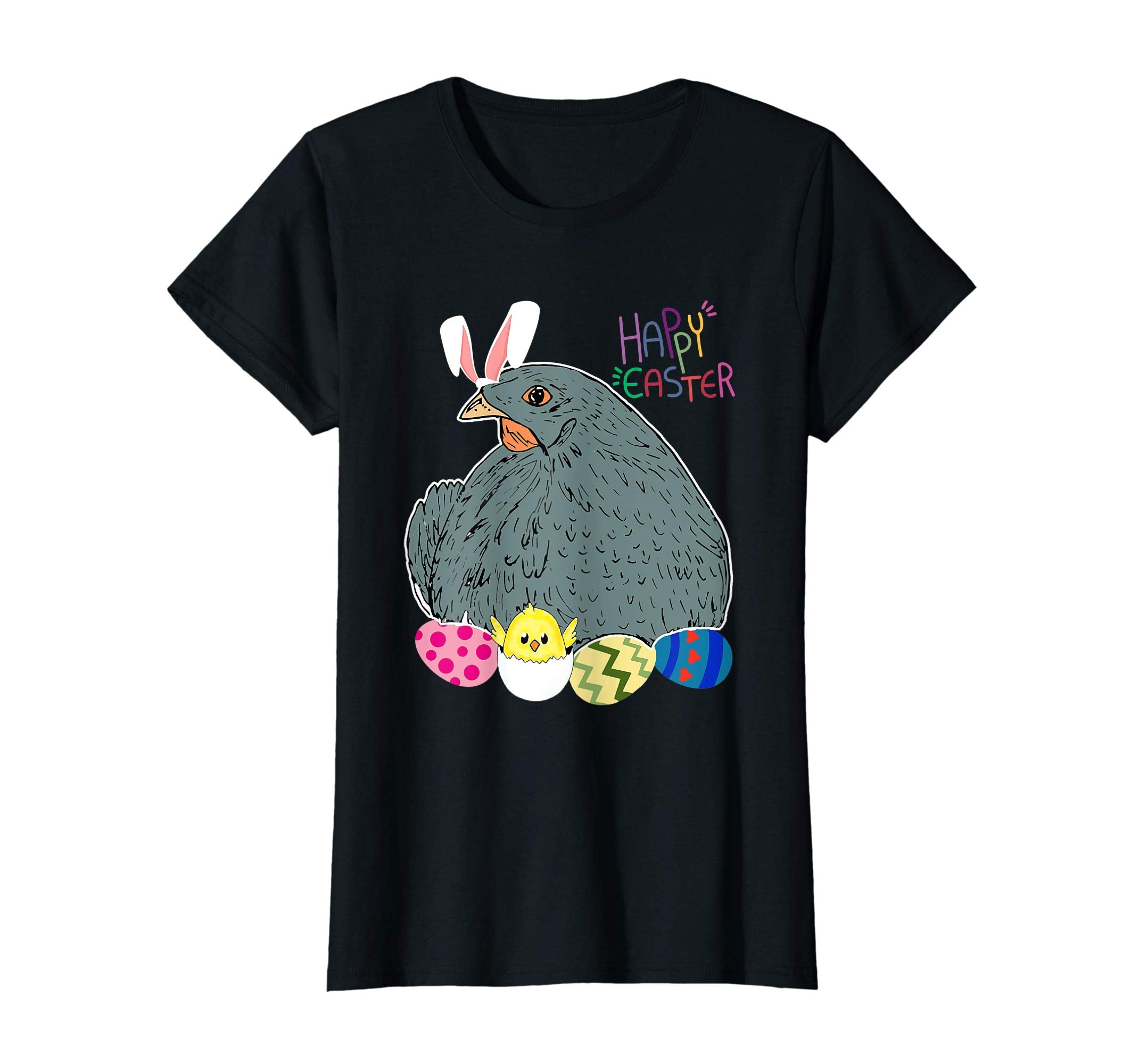 Happy Easter Shirt Chicken Bunny Easter Colorful Egg