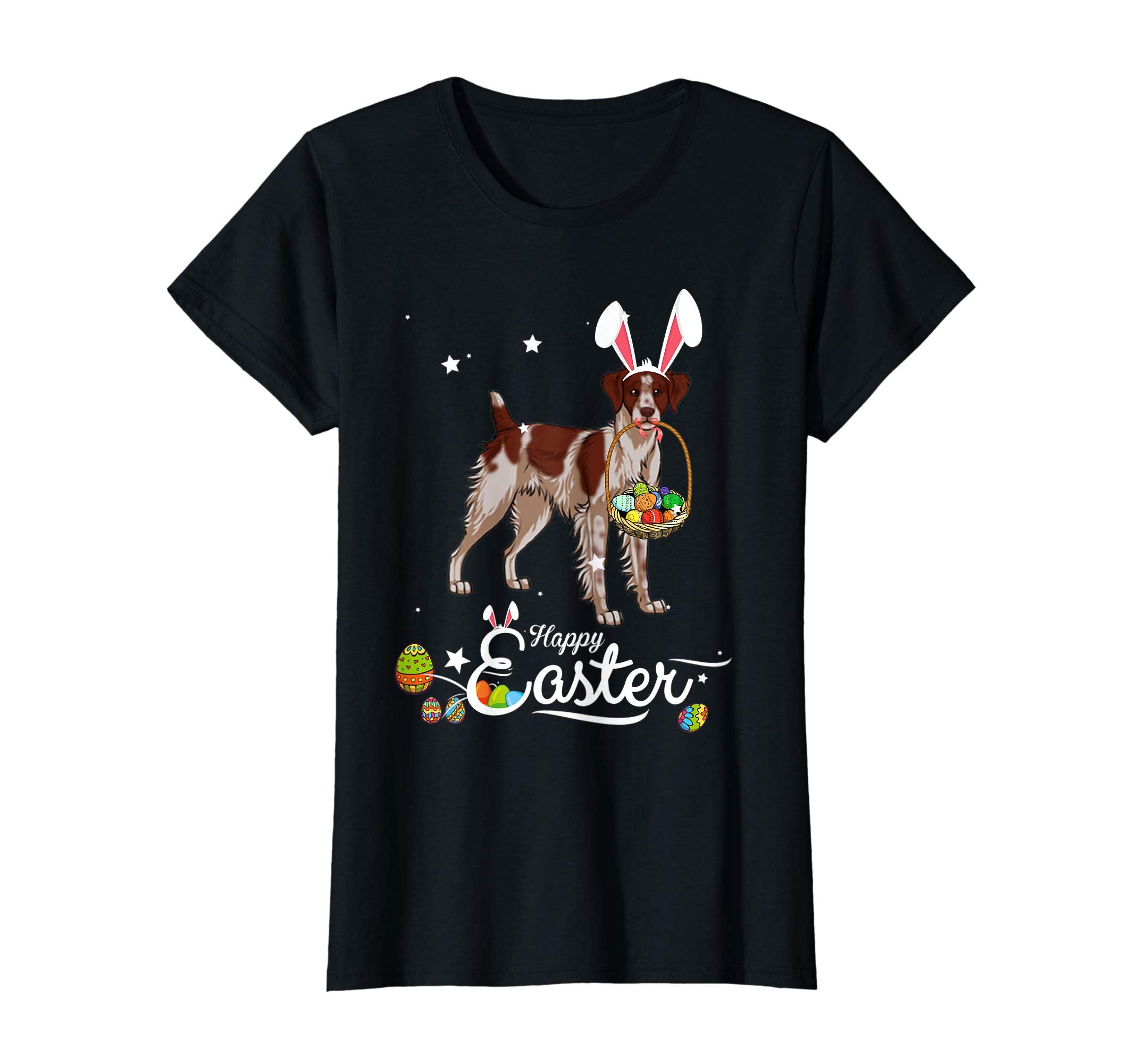 Brittany Spaniel Dog With Bunny Hat Easter Costume T Shirt