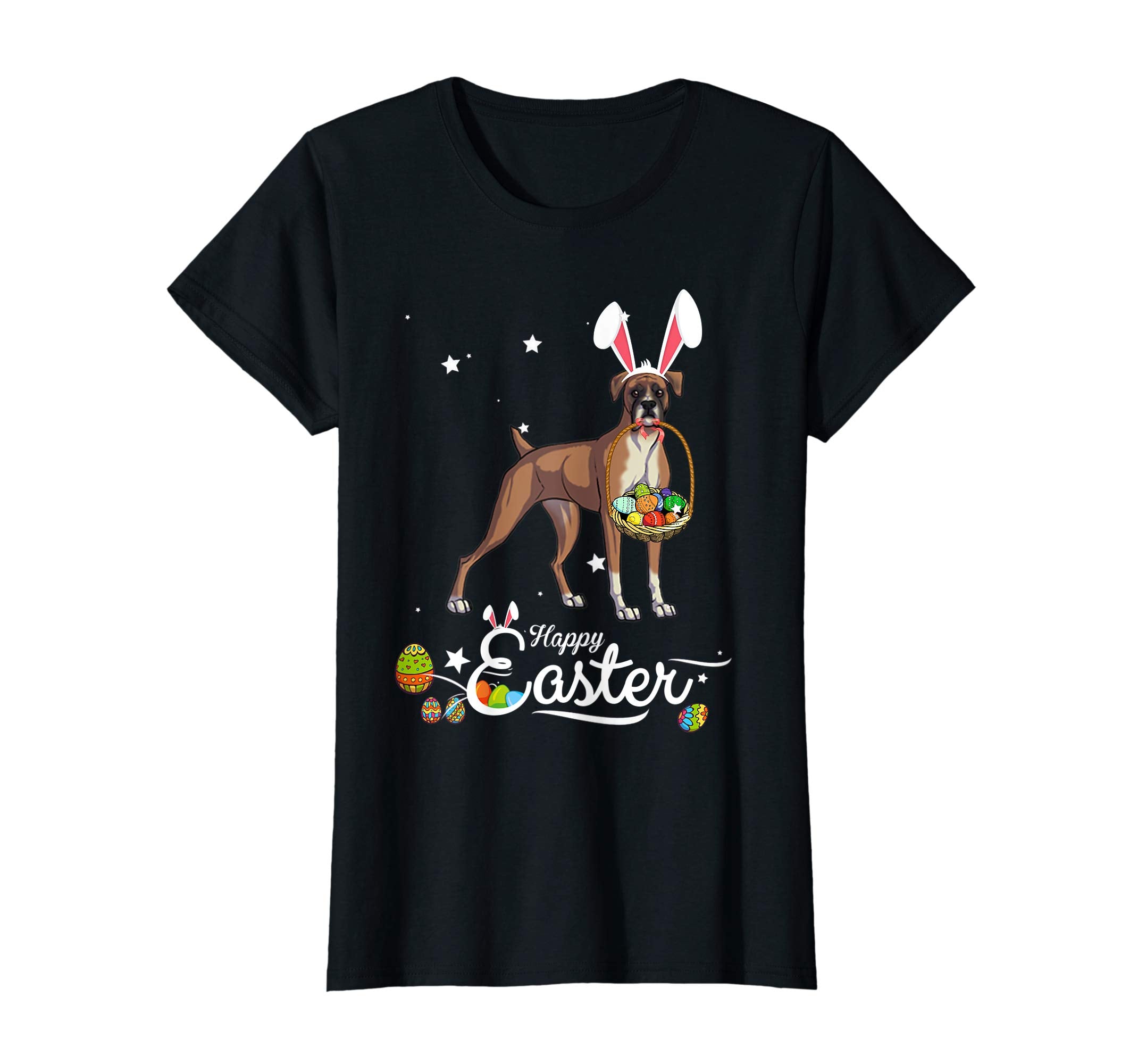 Boxer Dog With Bunny Hat Easter Costume T Shirt
