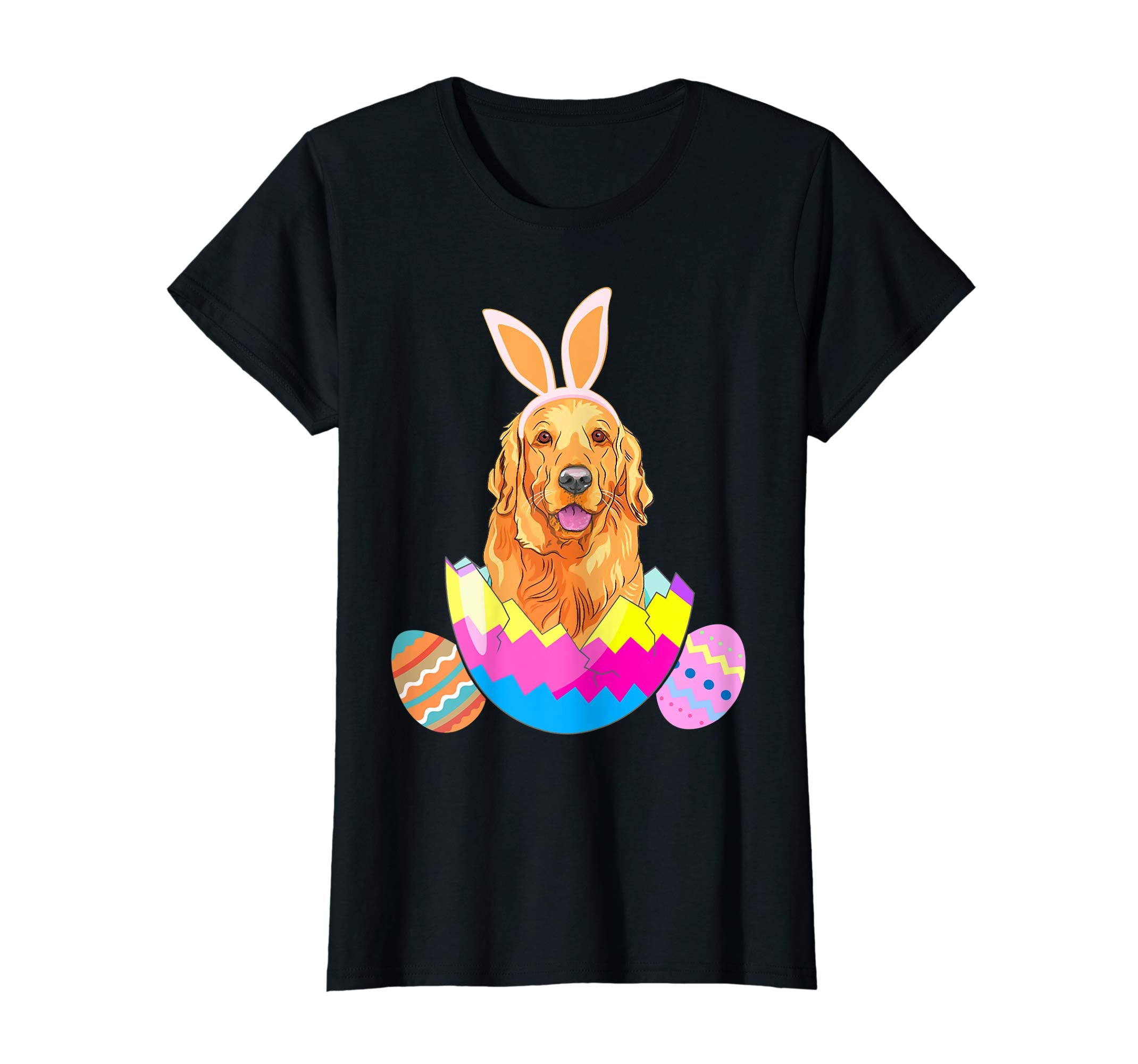 Golden Retriever Wearing Easter Bunny Ears Funny Dog T Shirt