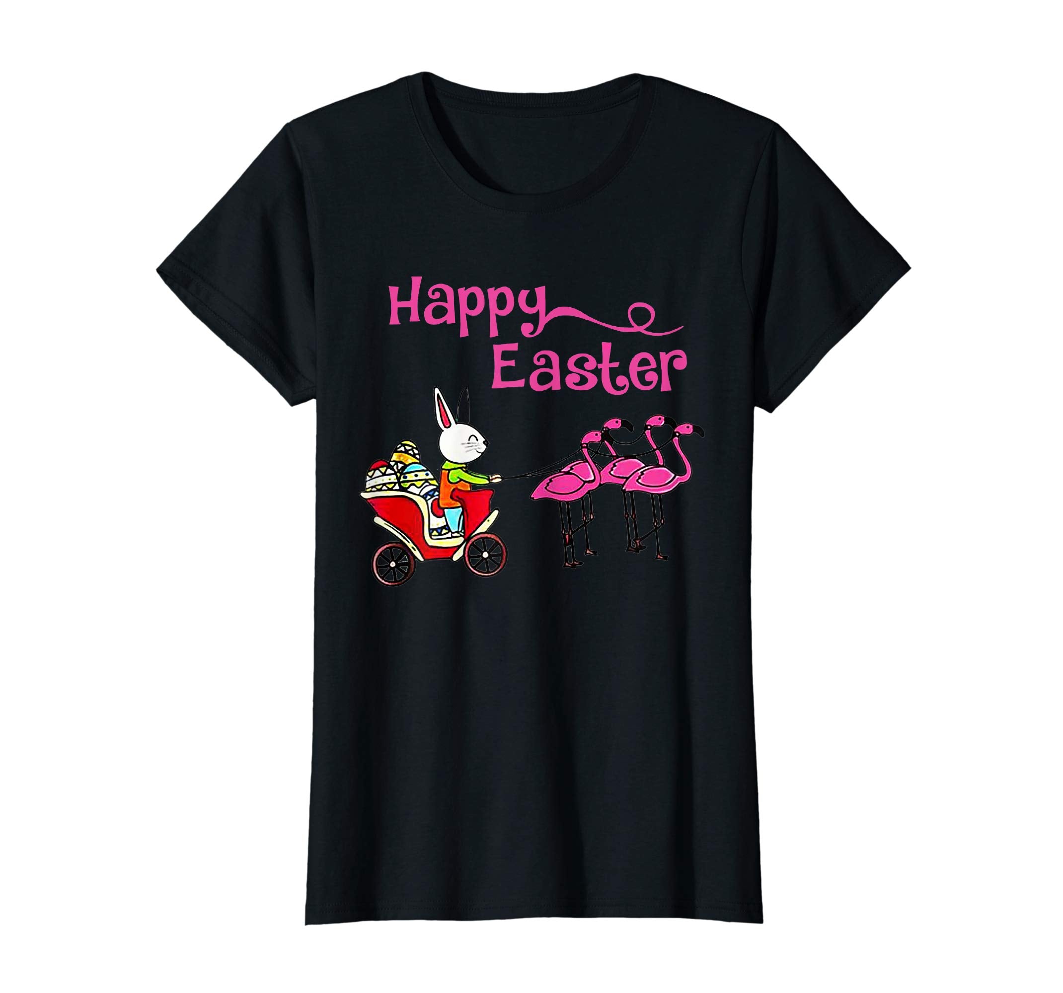 Crazy Rabbit With Easter Eggs Tee Flamingo Tee shirt