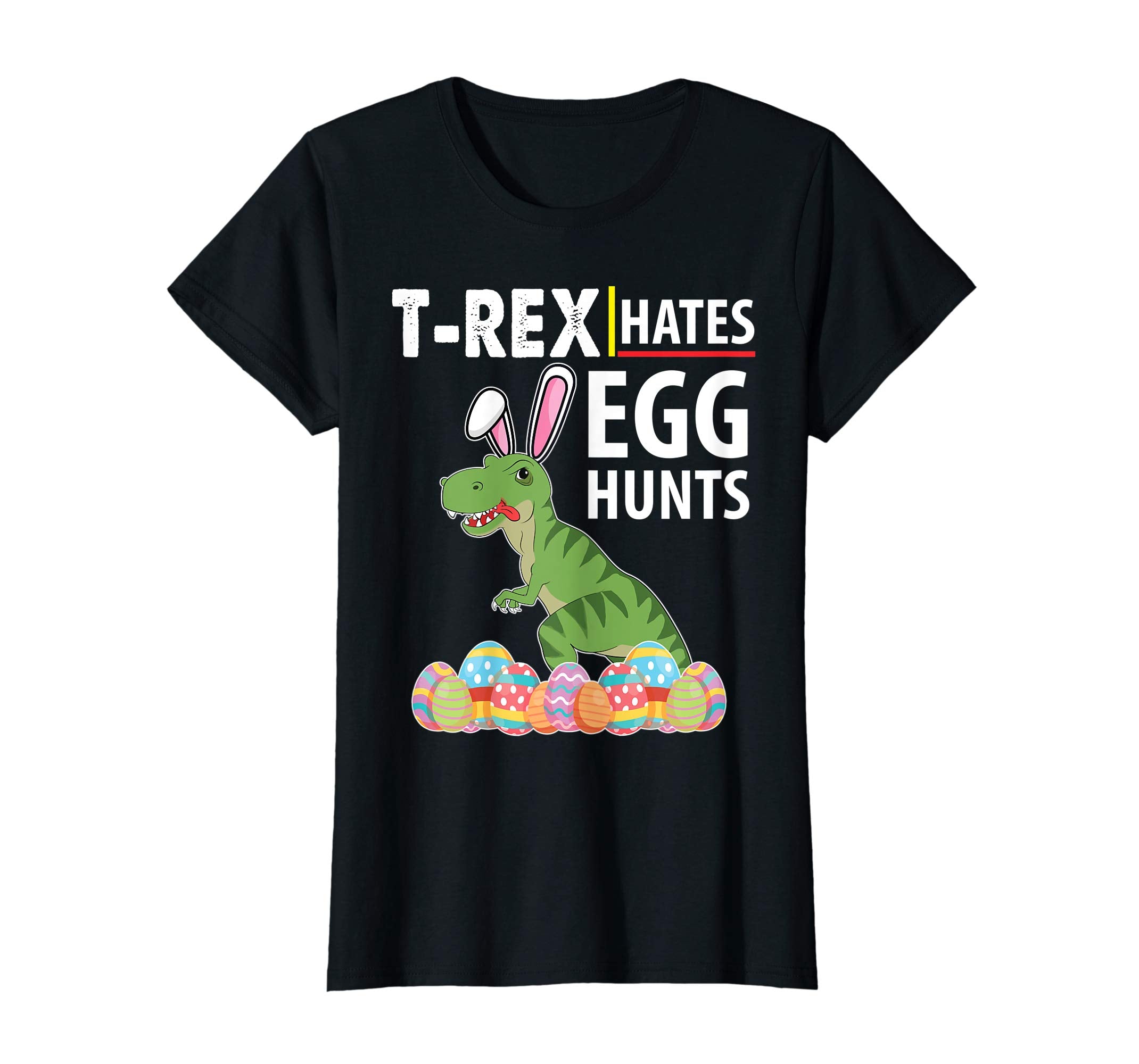 Bunny Dinosaur T-rex Hates Egg Hunts Happy Easter Day Shirt