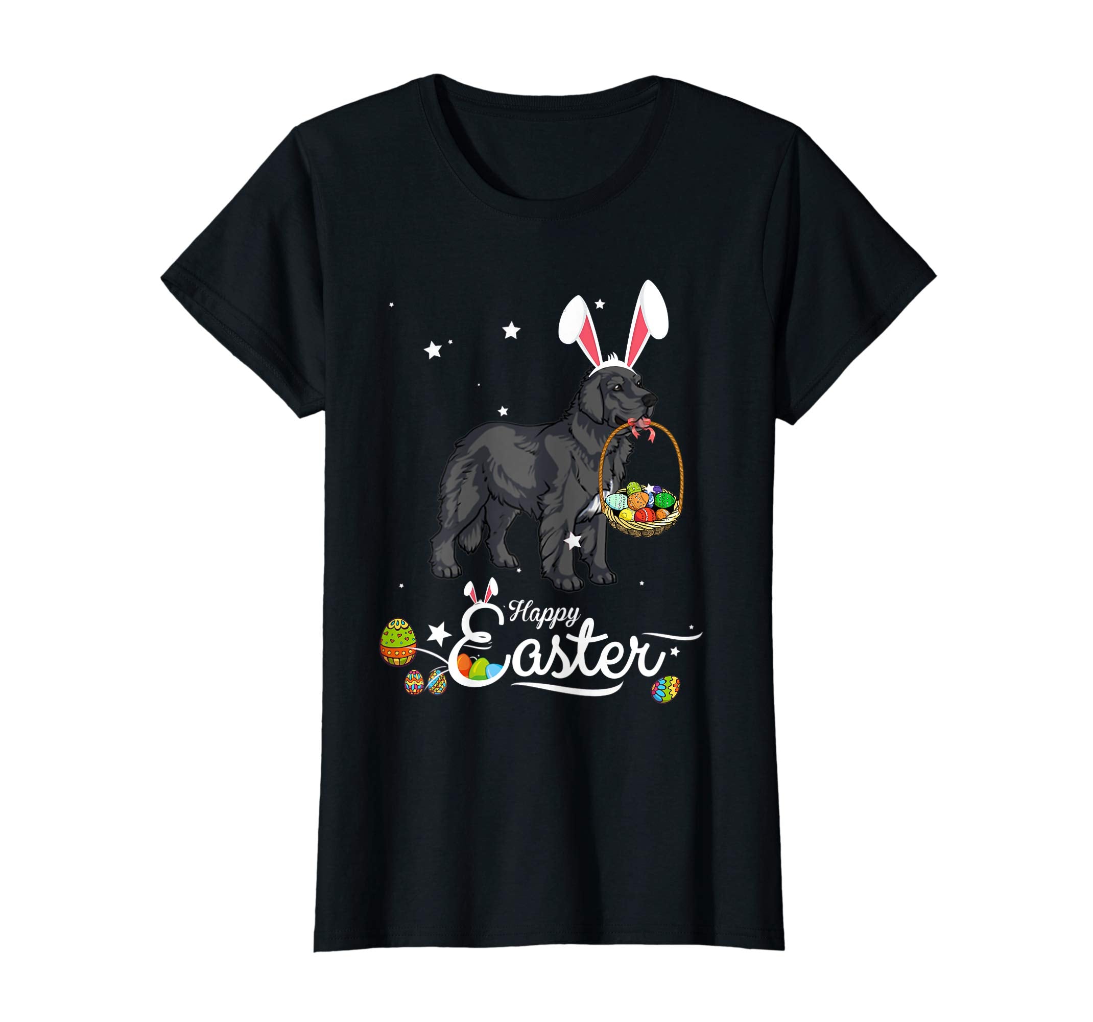 Newfoundland Dog With Bunny Hat Easter Costume T Shirt