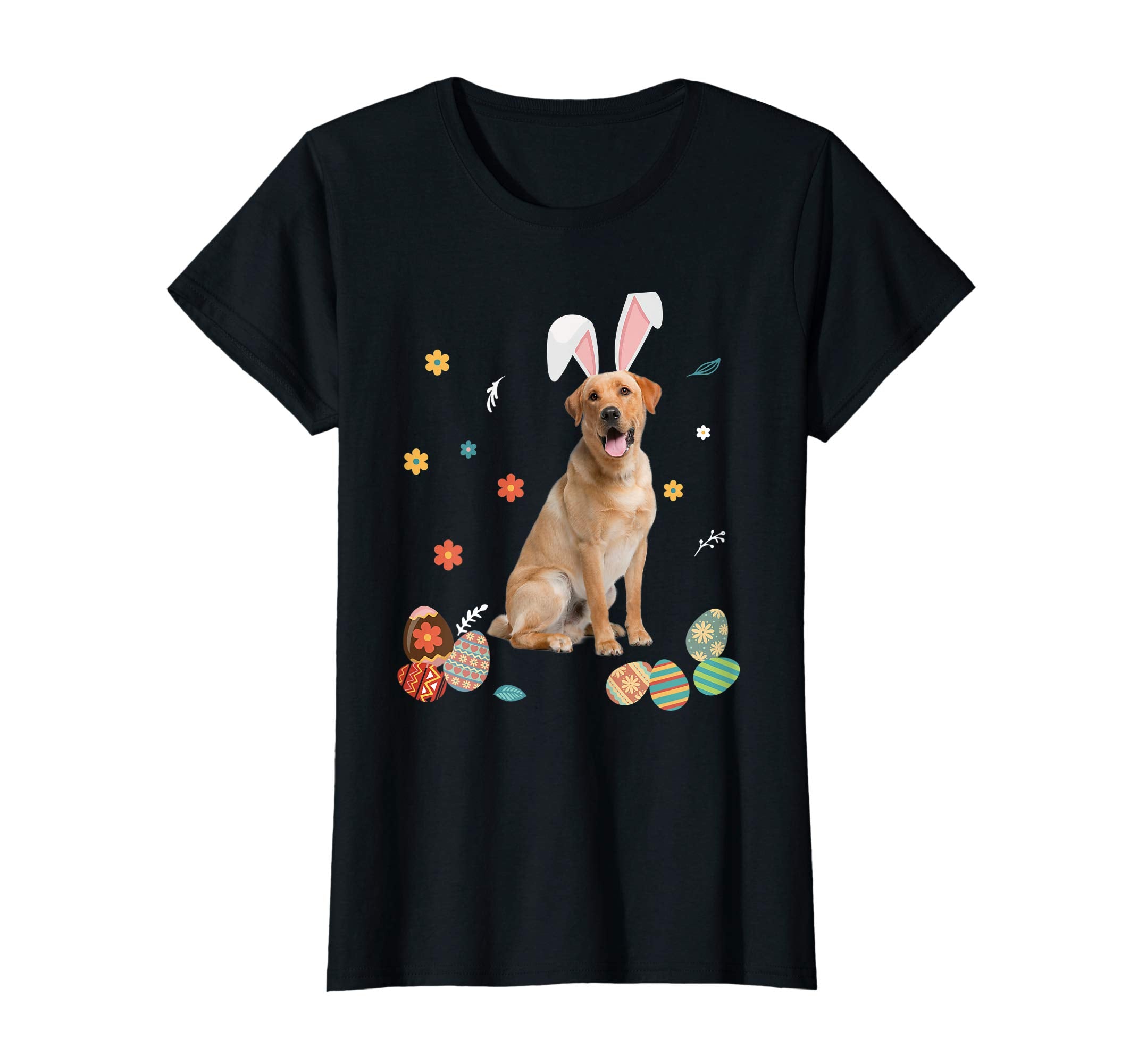 Labrador Retriever Bunny Rabbit Happy Easter Day T-Shirt