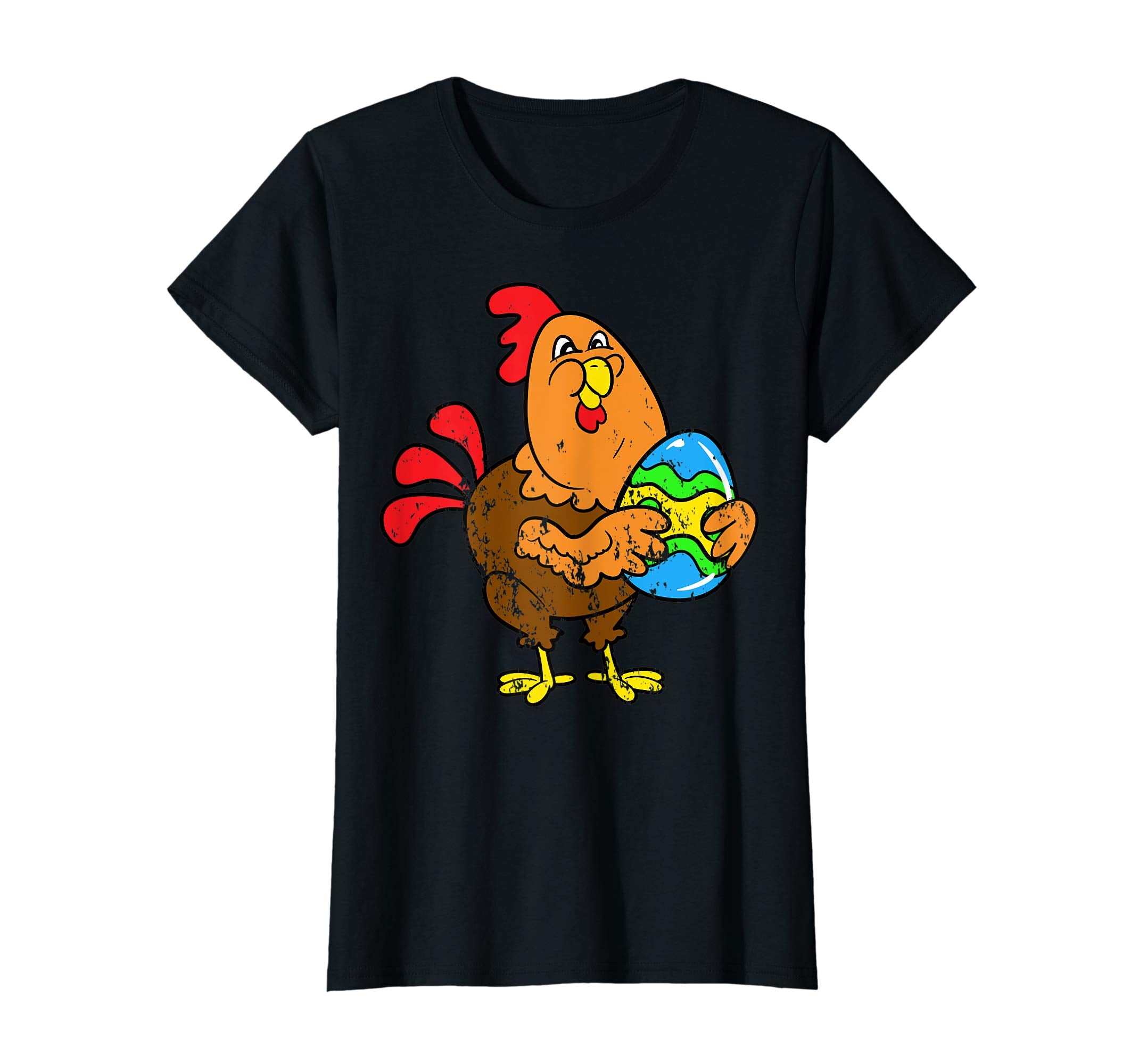 Retro Vintage Grunge Funny Cute Easter Egg Chicken T-Shirt