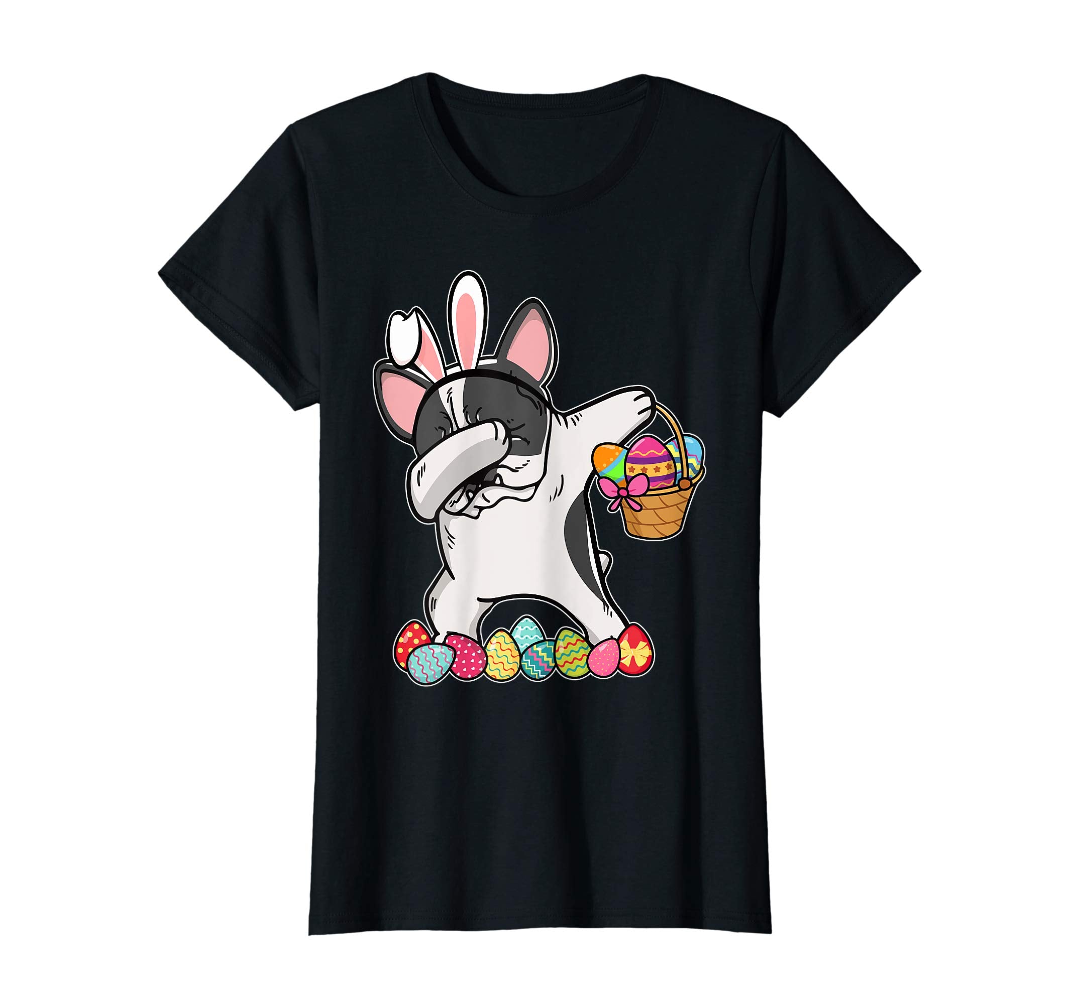French Bulldog Dabbing Easter Bunny Egg Basket Hunting Shirt