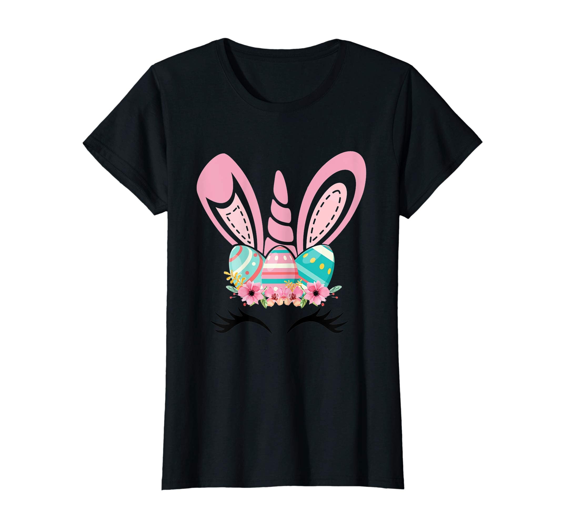 Funny Unicorn With Bunny Rabbit Ears And Egg Easter T-Shirt