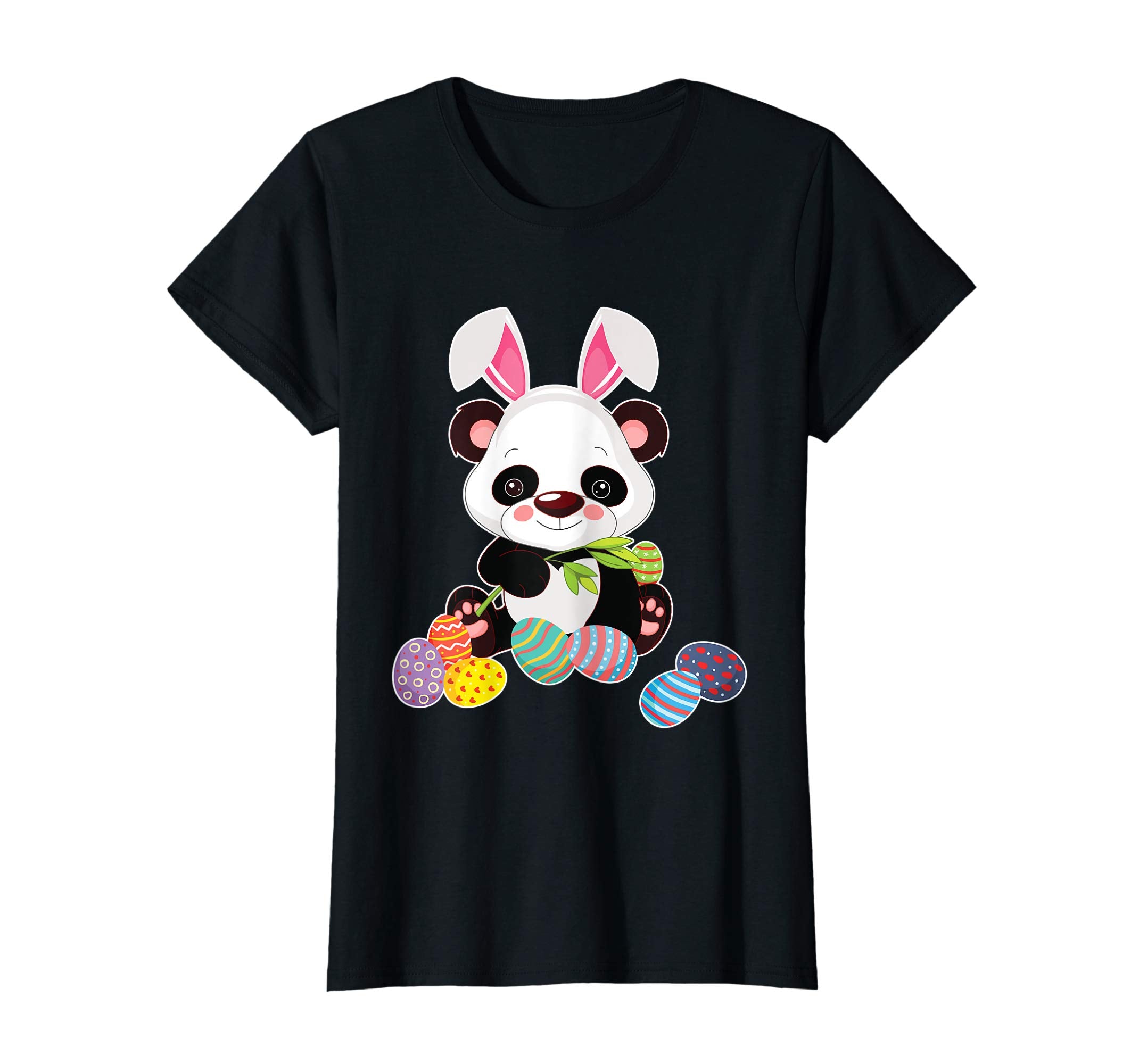 Panda With Bunny Rabbit Hat Easter Eggs Happy Day Shirt
