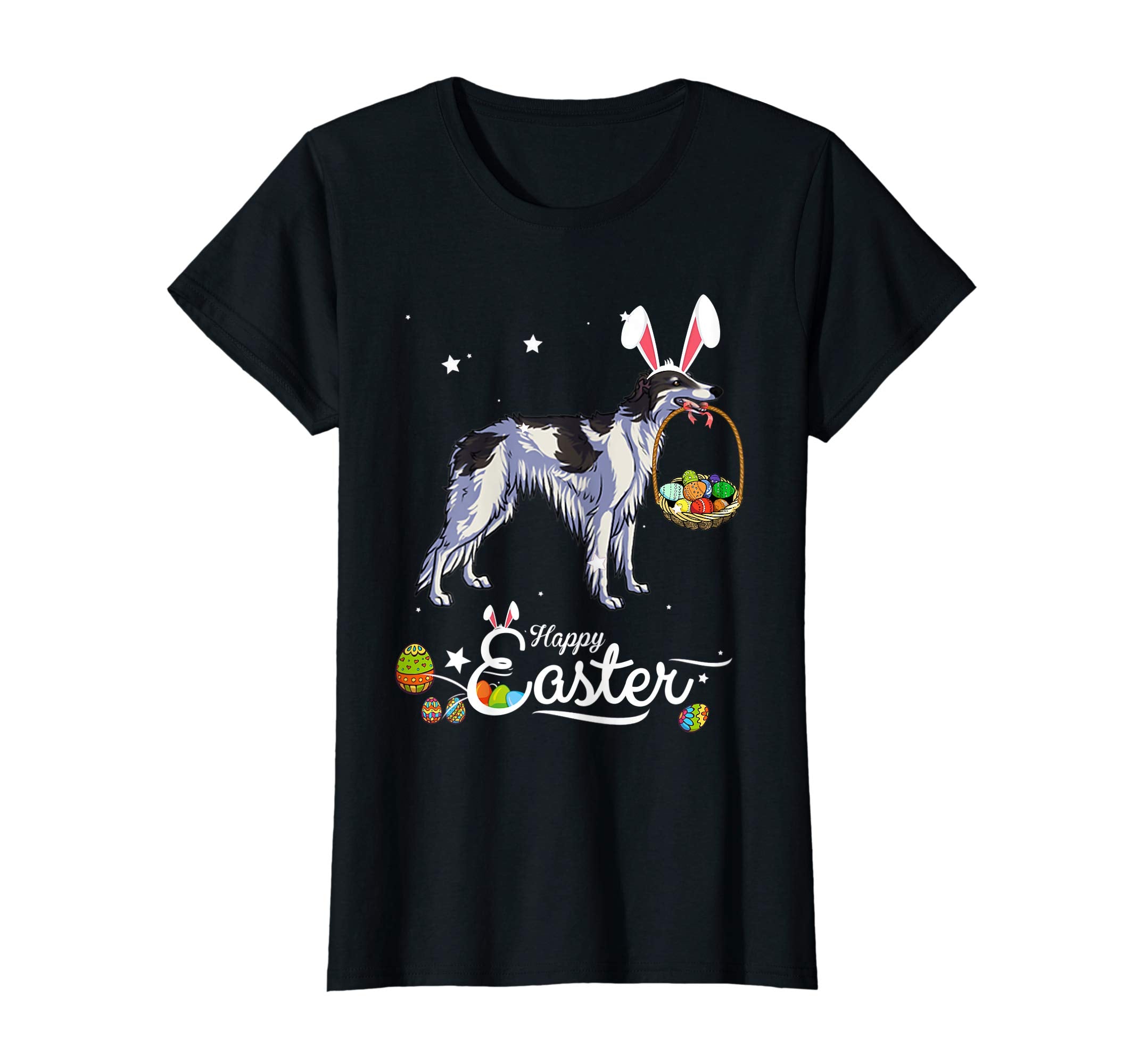 Borzoi Dog With Bunny Hat Easter Costume T Shirt