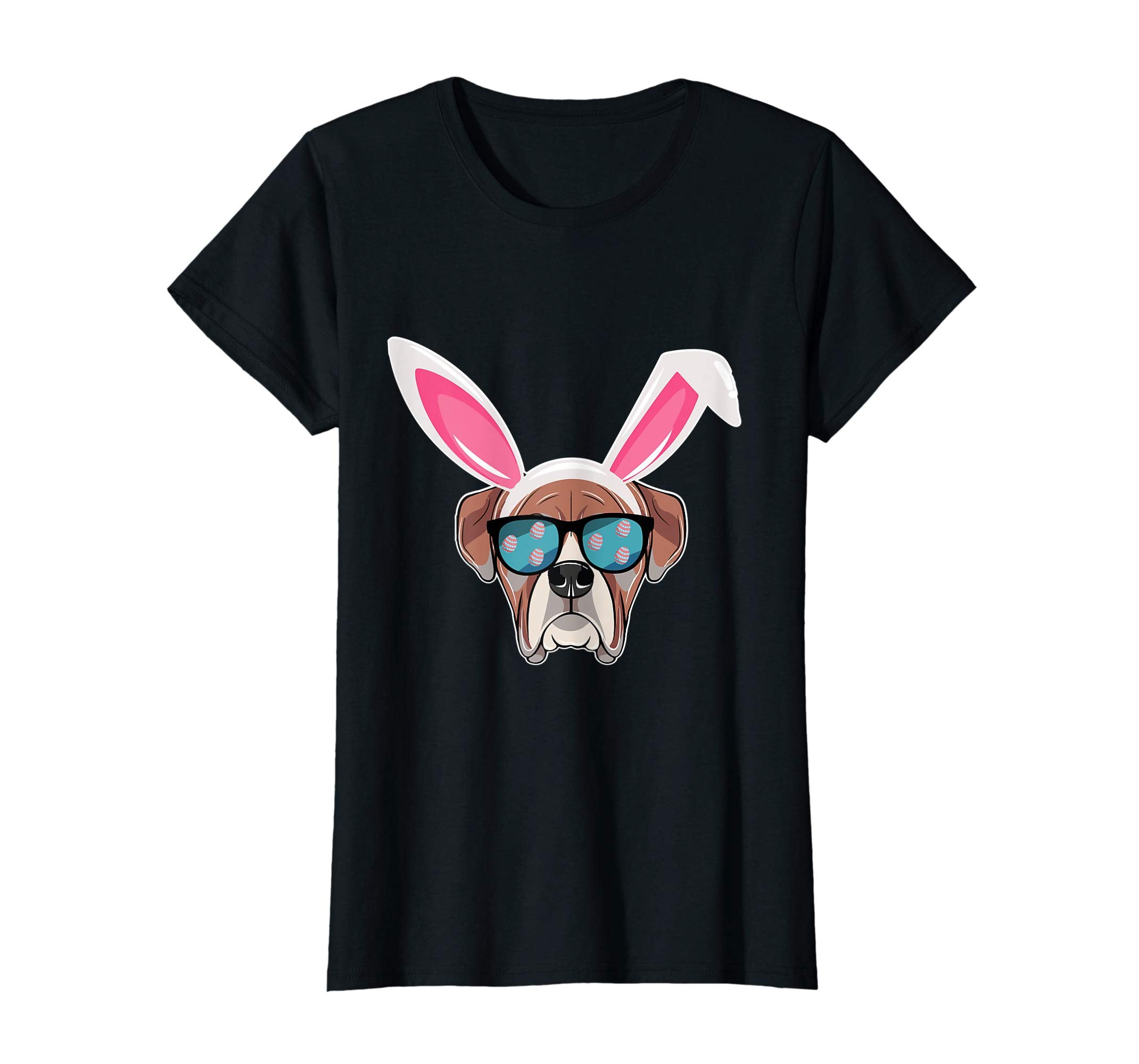 Boxer Dog Cool Sunglass Bunny Hat Happy Easter Day Shirt
