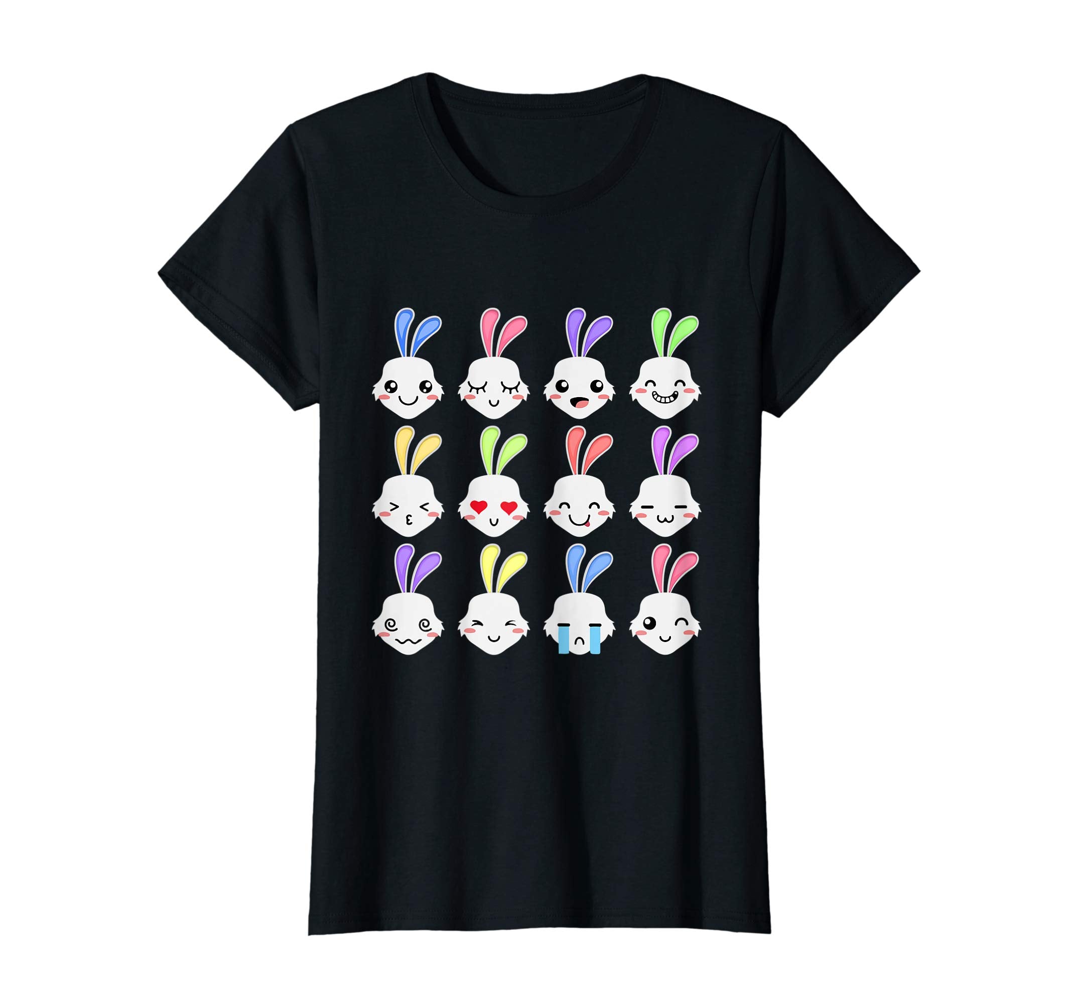 Funny Emoji Easter Bunny Faces Cute Rabbit Easter T-Shirt
