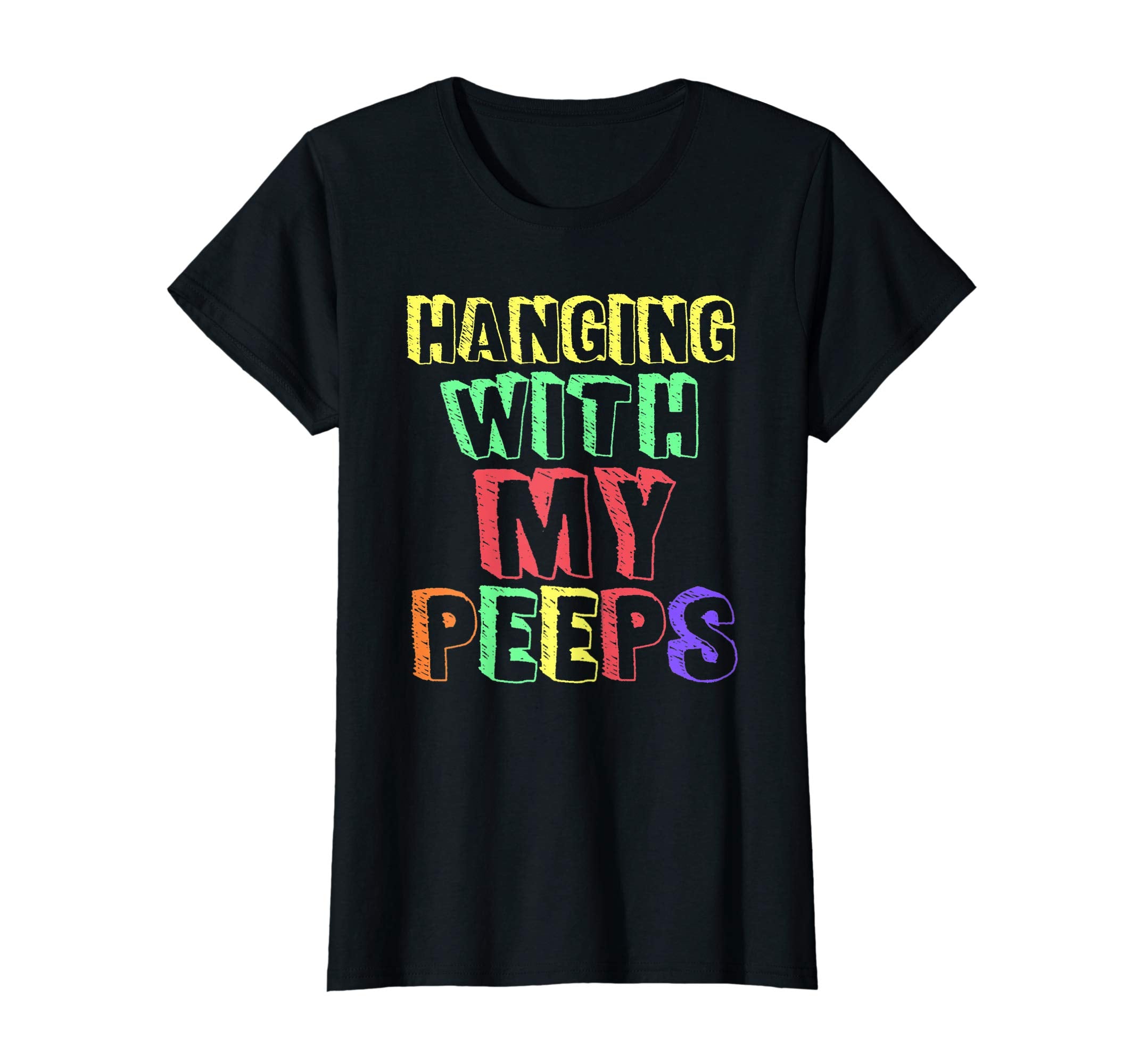 Hanging With My Peeps Cute Easter Pastel Funny Family Shirt