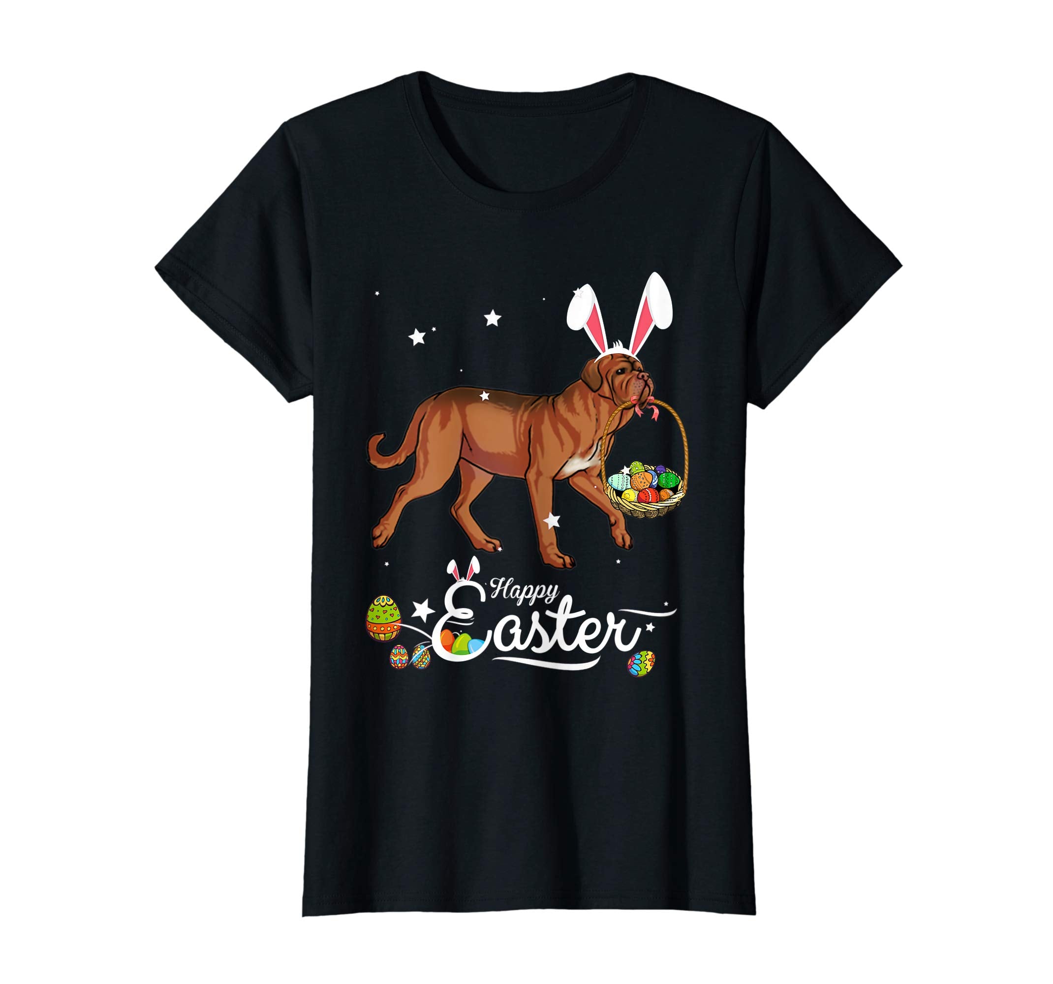 Dogue De Bordeaux Dog With Bunny Hat Easter Costume T Shirt