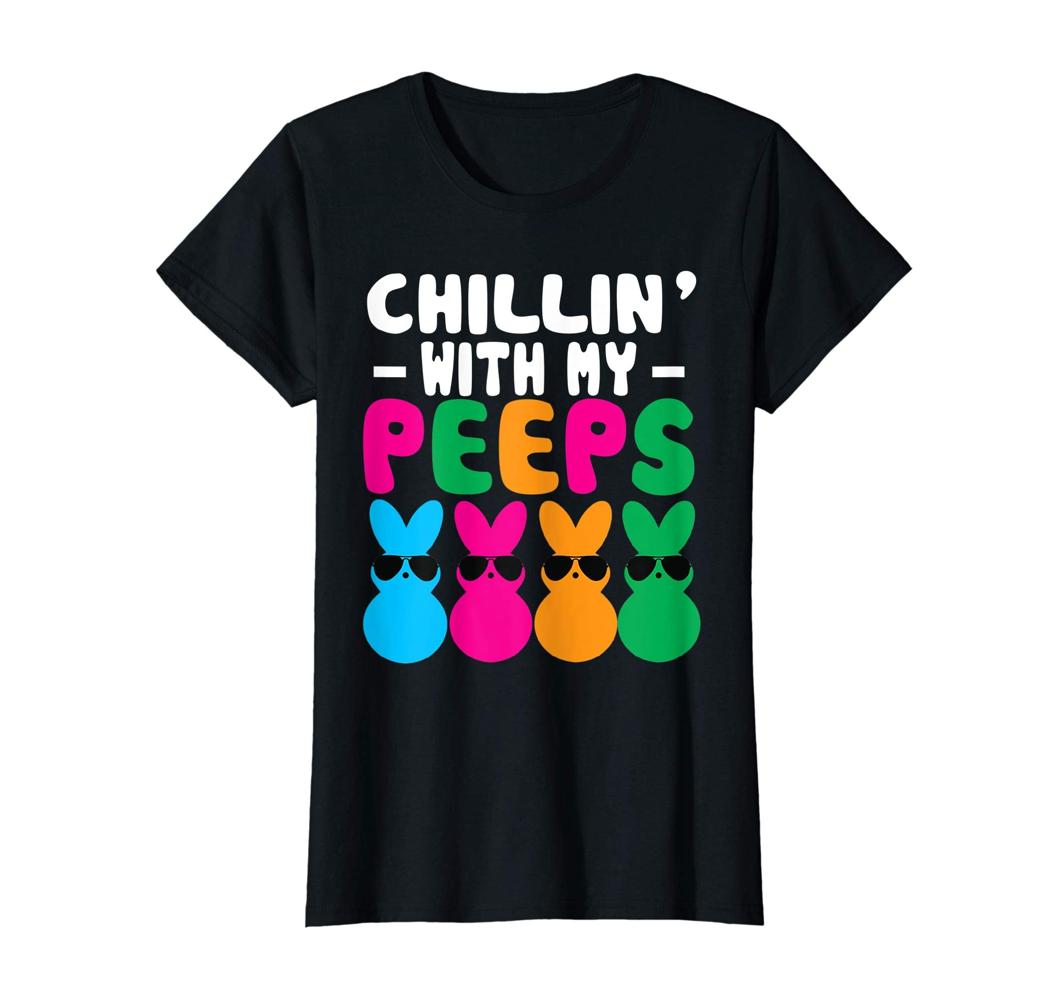 Chillin' With My Peeps Easter Bunny Egg Funny Gift T-Shirt