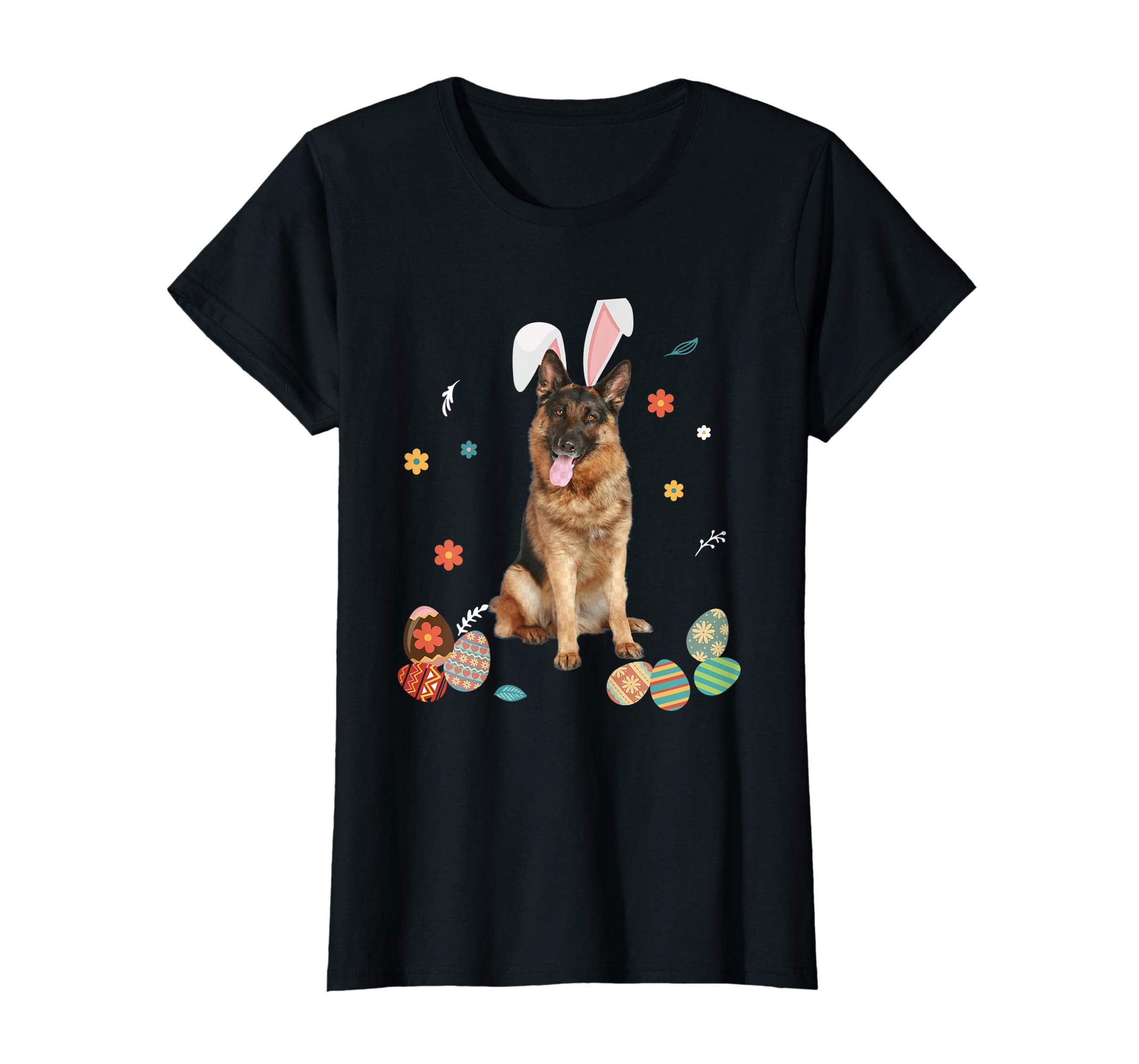 German Shepherd Bunny Rabbit Happy Easter Day T-Shirt