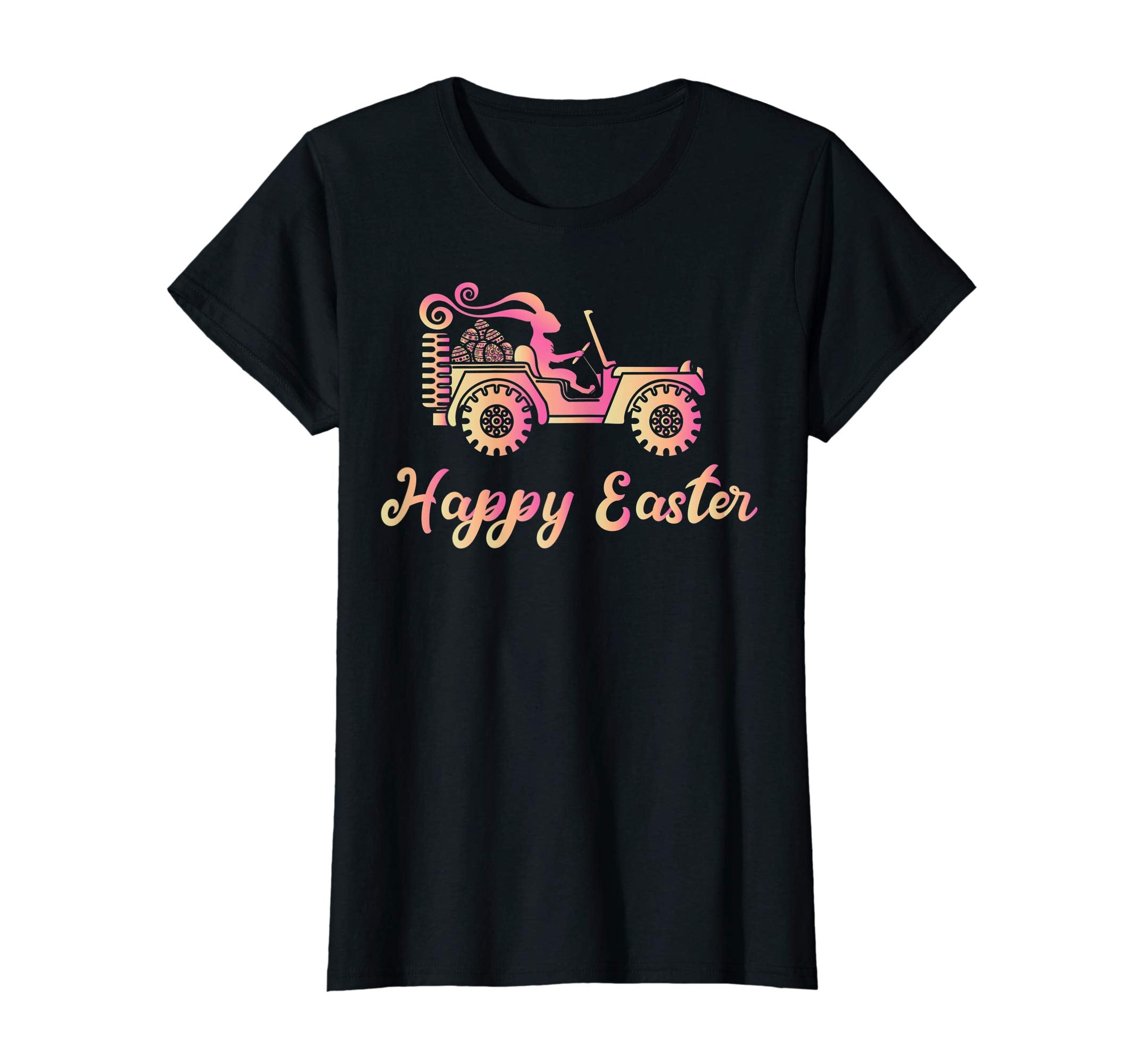Jeep Happy Easter Bunny with Long Ears Eggs Shirt
