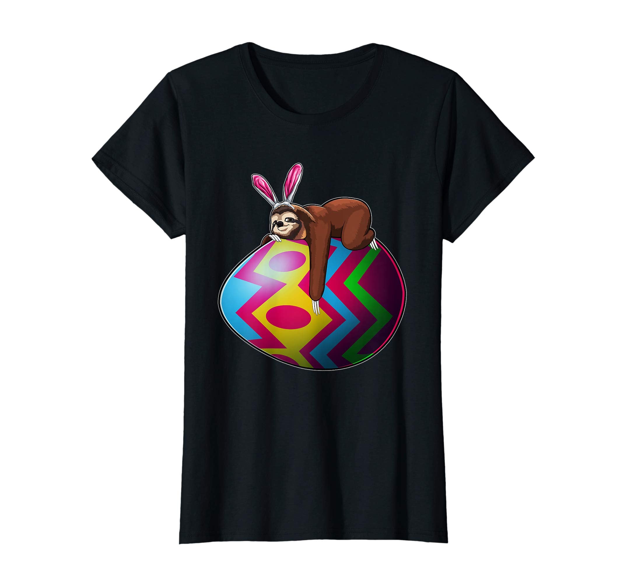 Easter Lazy Sloth T Shirt Men Women Kids Bunny Basket Eggs