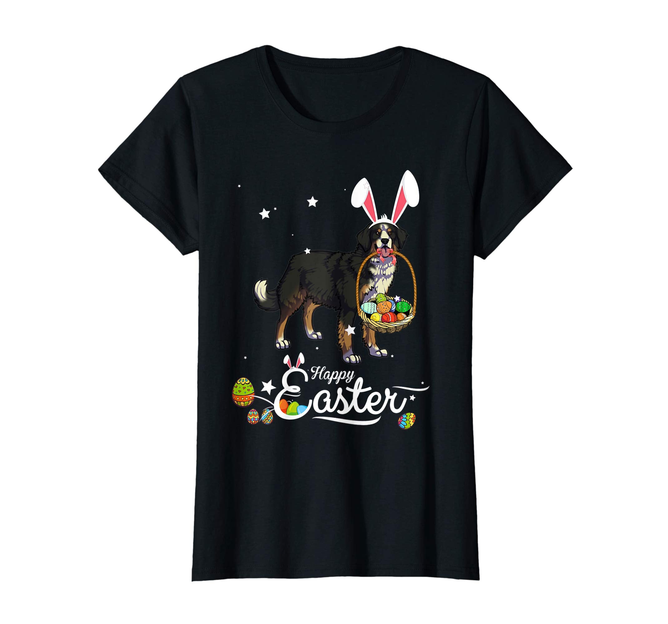 Bernese Mountain Dog With Bunny Hat Easter Costume T Shirt