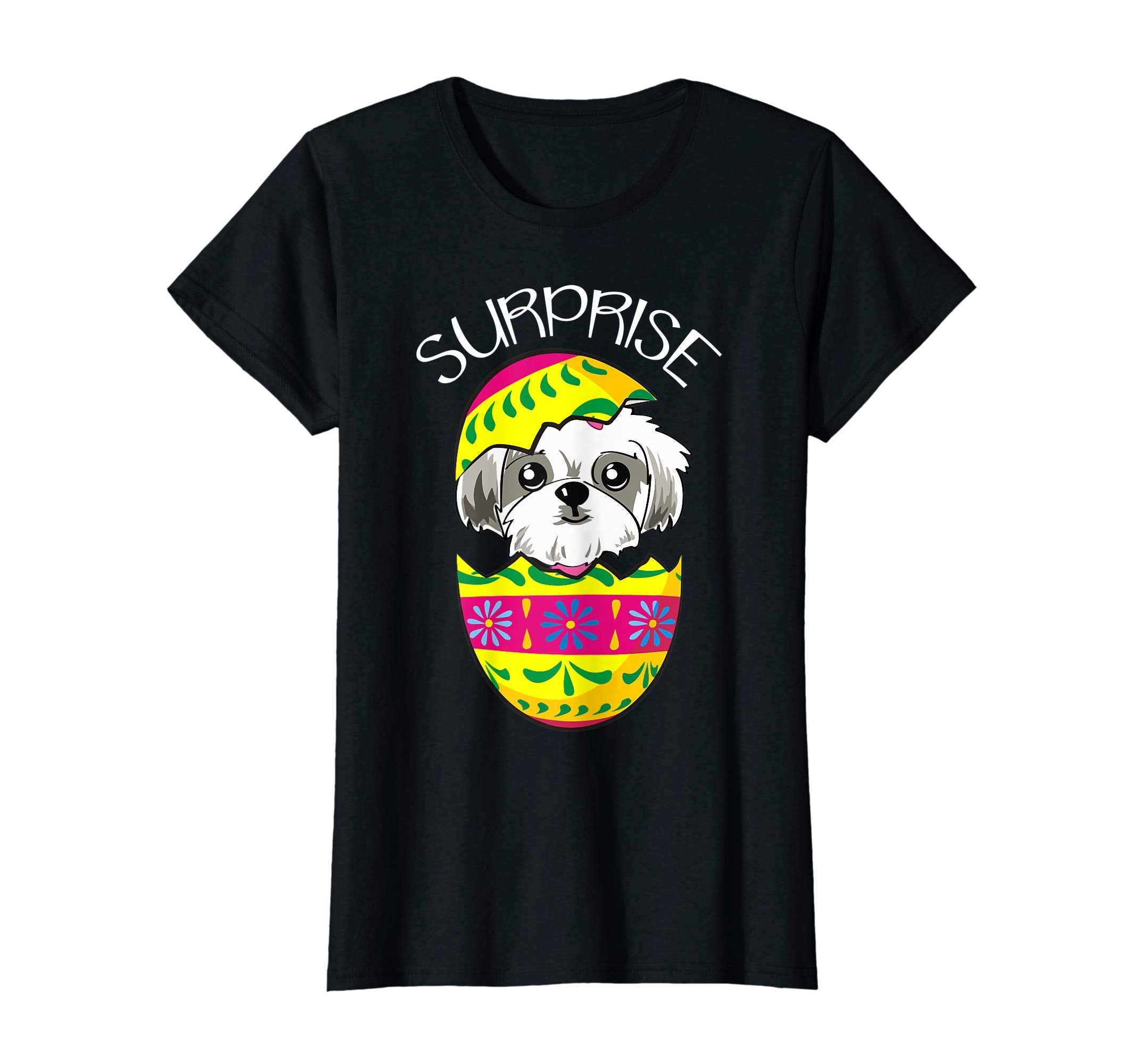 Funny Cute Puppy Shih Tzu Hatches Easter Egg Easter T-Shirt