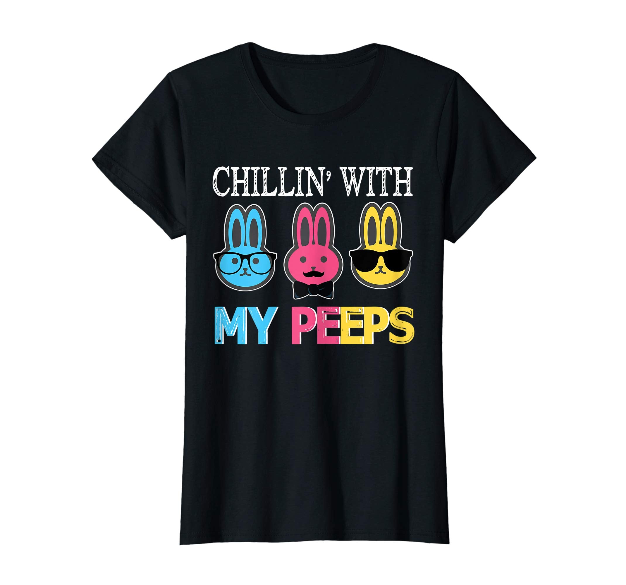 Chillin' With My Peeps Bunny Rabbits Happy Easter Day Shirt