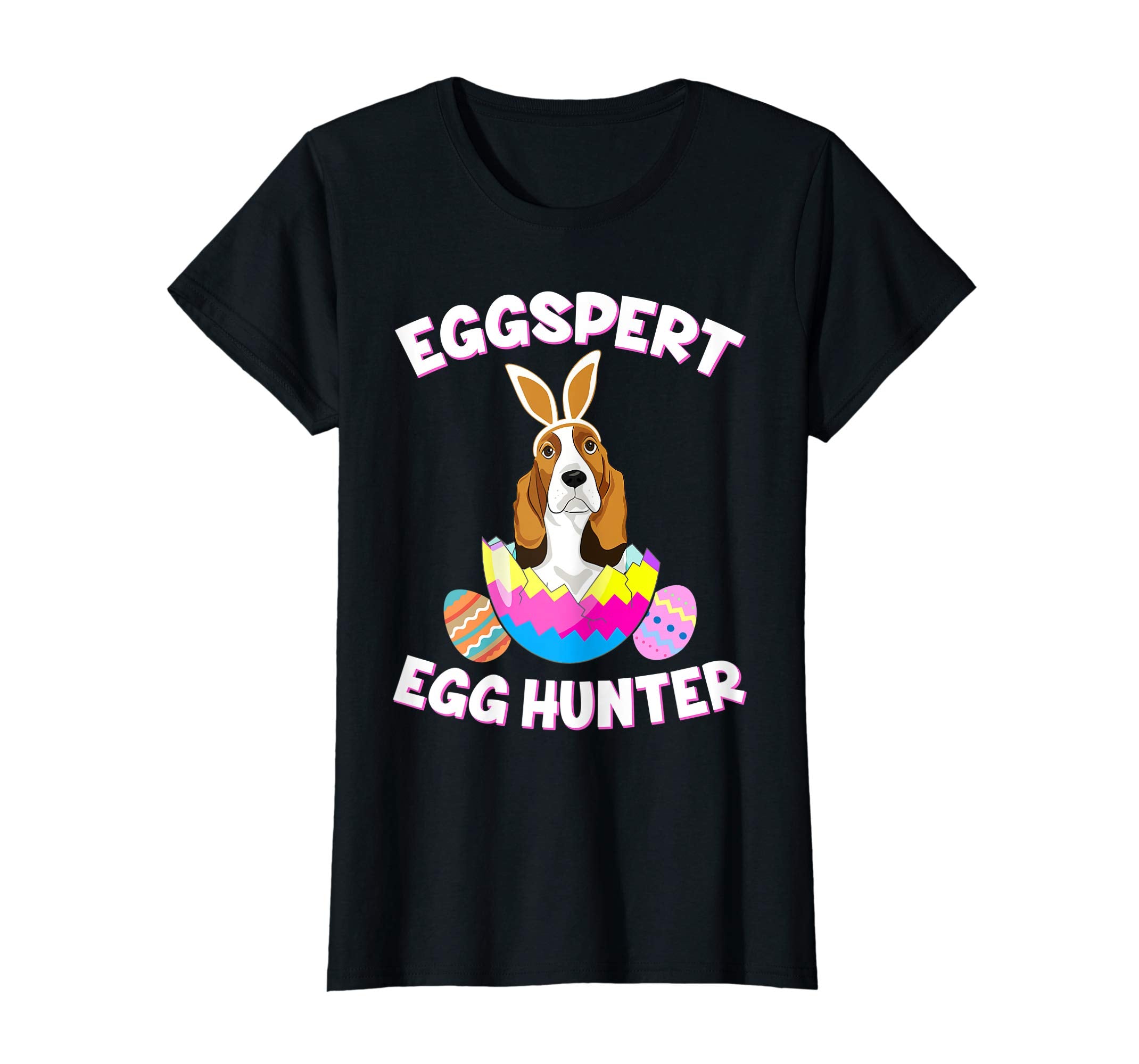 Eggspert Egg Hunter Easter Funny Basset Hound T Shirt
