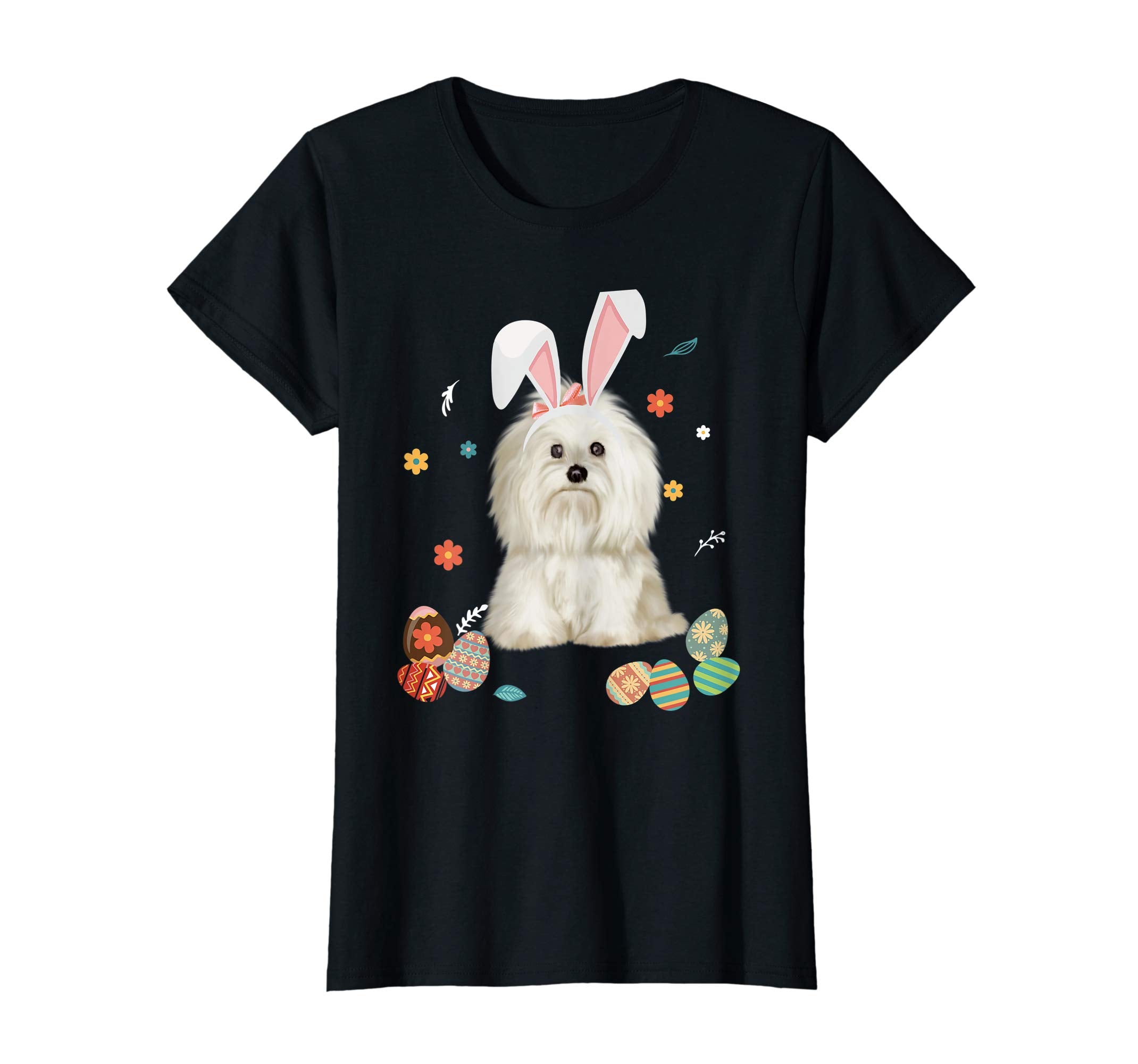 Maltese Bunny Rabbit Happy Easter Day T-Shirt