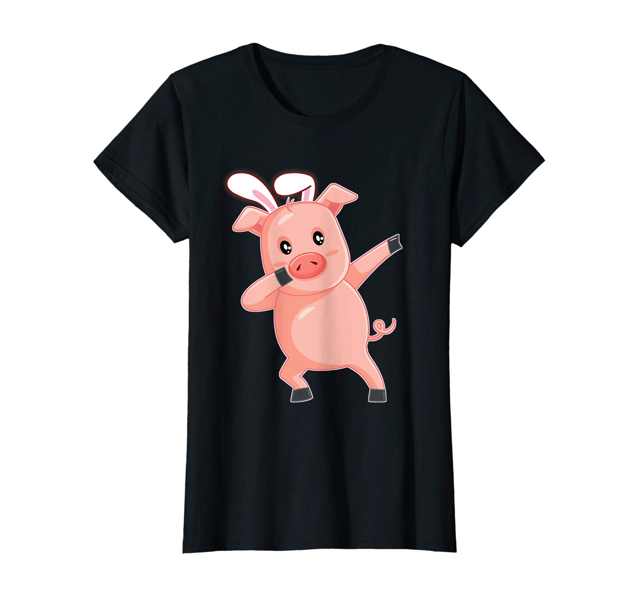 Easter Bunny Dabbing Pig Hog Tshirt Rabbit Ears Animal Gift