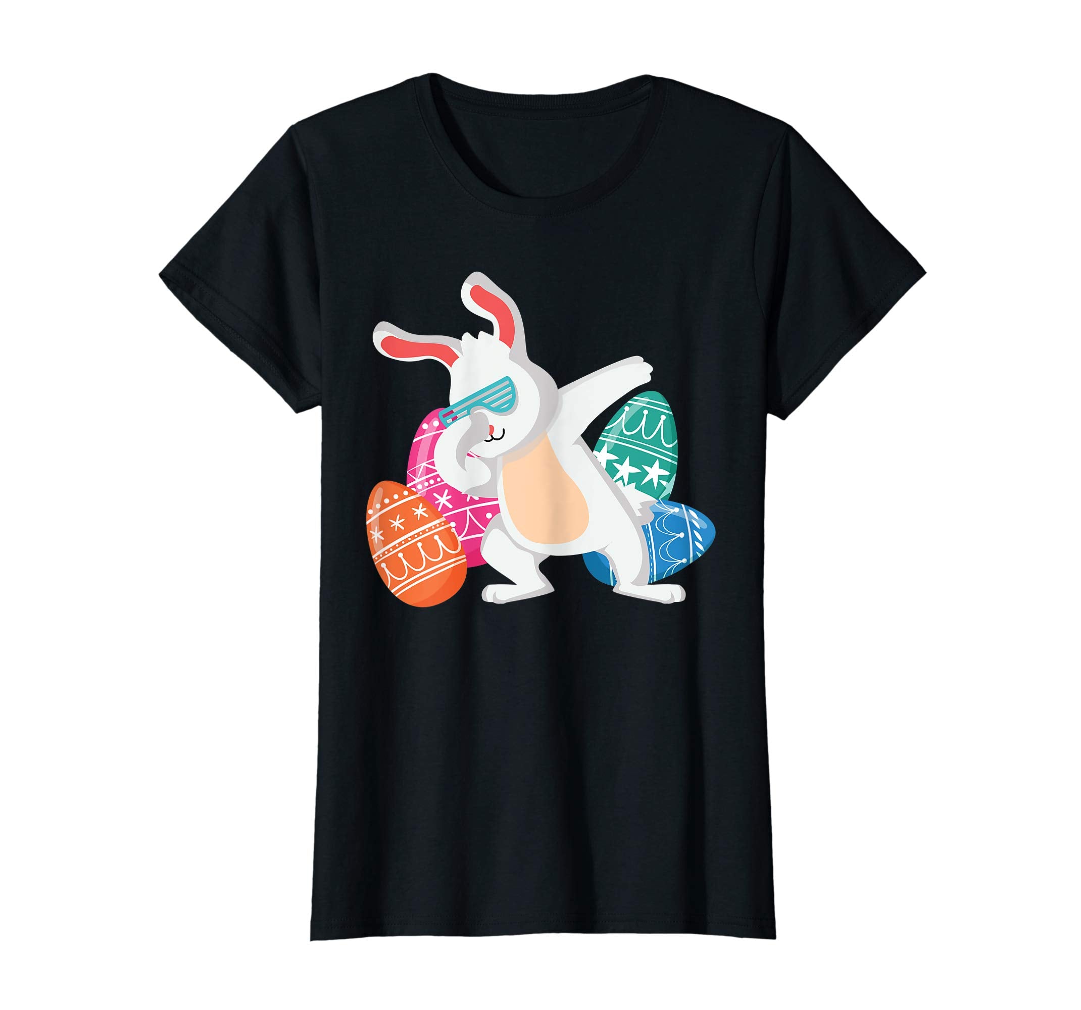 Eggs Easter Bunny Dabbing Shirt For Kids Girls