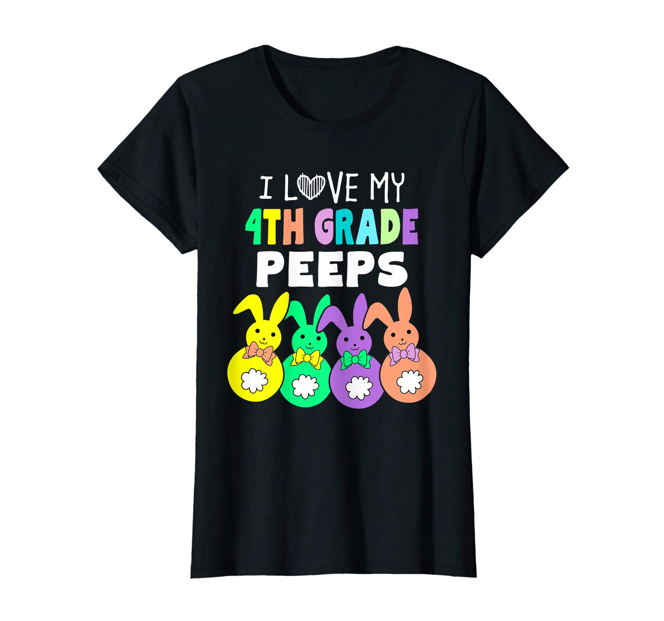 I Love My Fourth 4th Grade Peeps Happy Easter Teacher Shirt